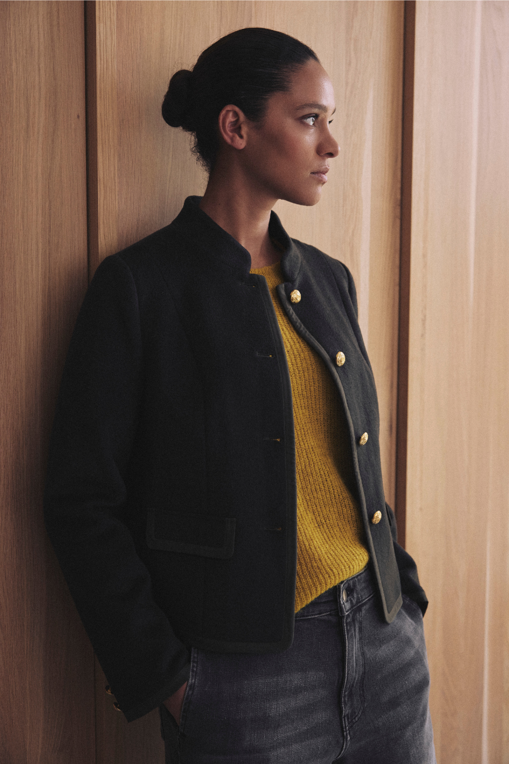 Greta Military Swing Jacket - Olive