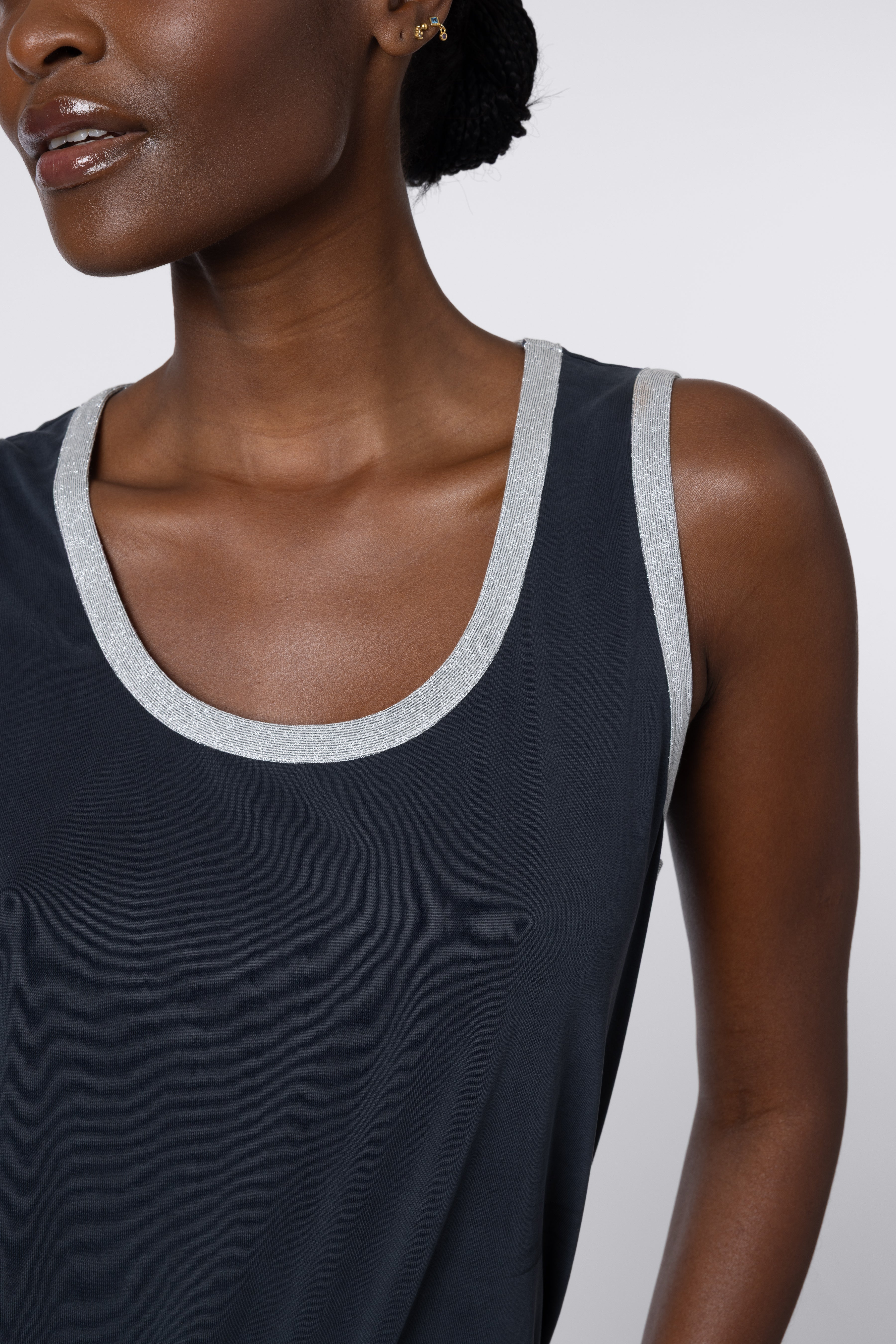 Chloe Vest - Washed Black with Silver
