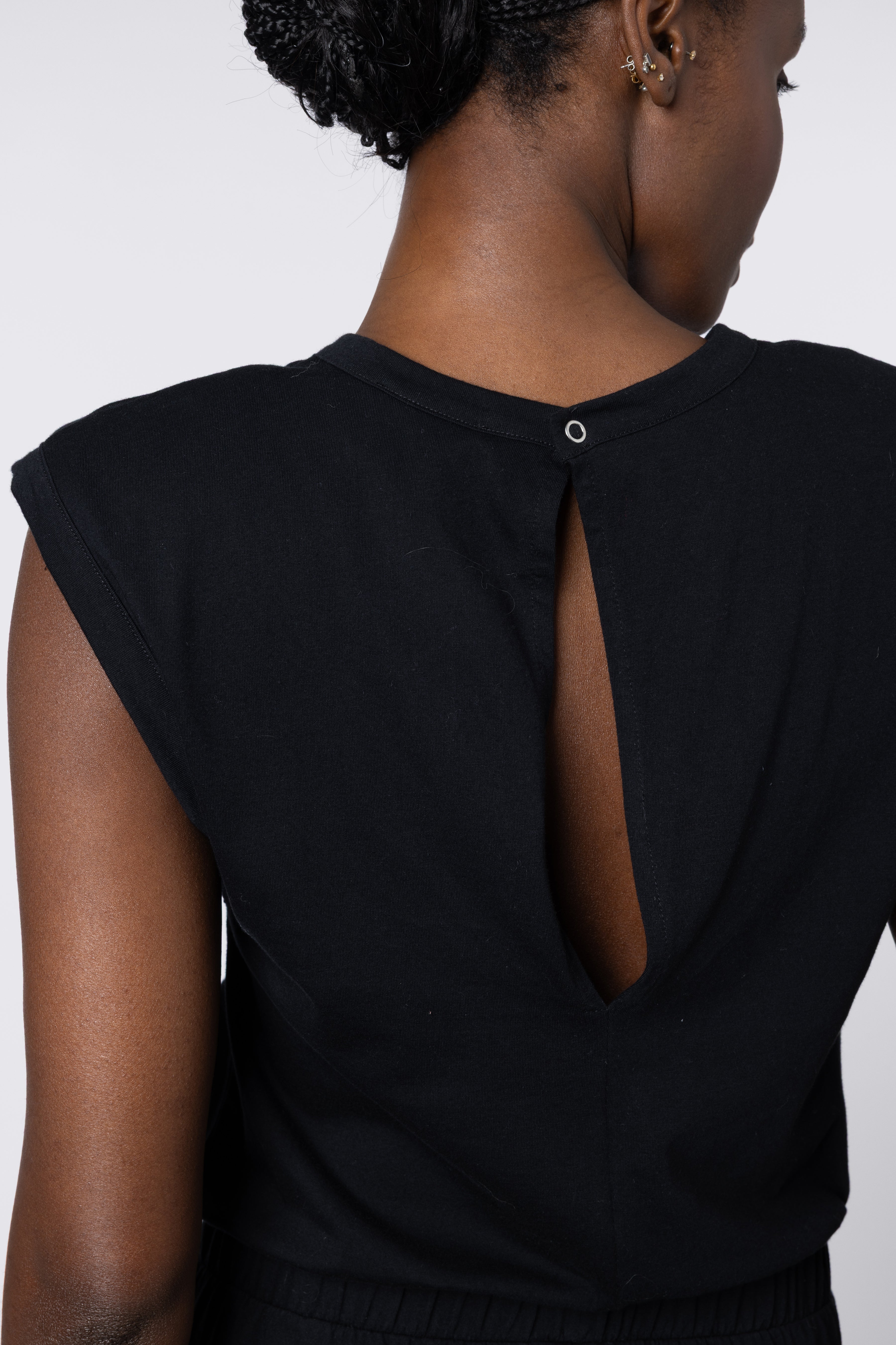Sammy Shoulder Pad Jumpsuit - Black