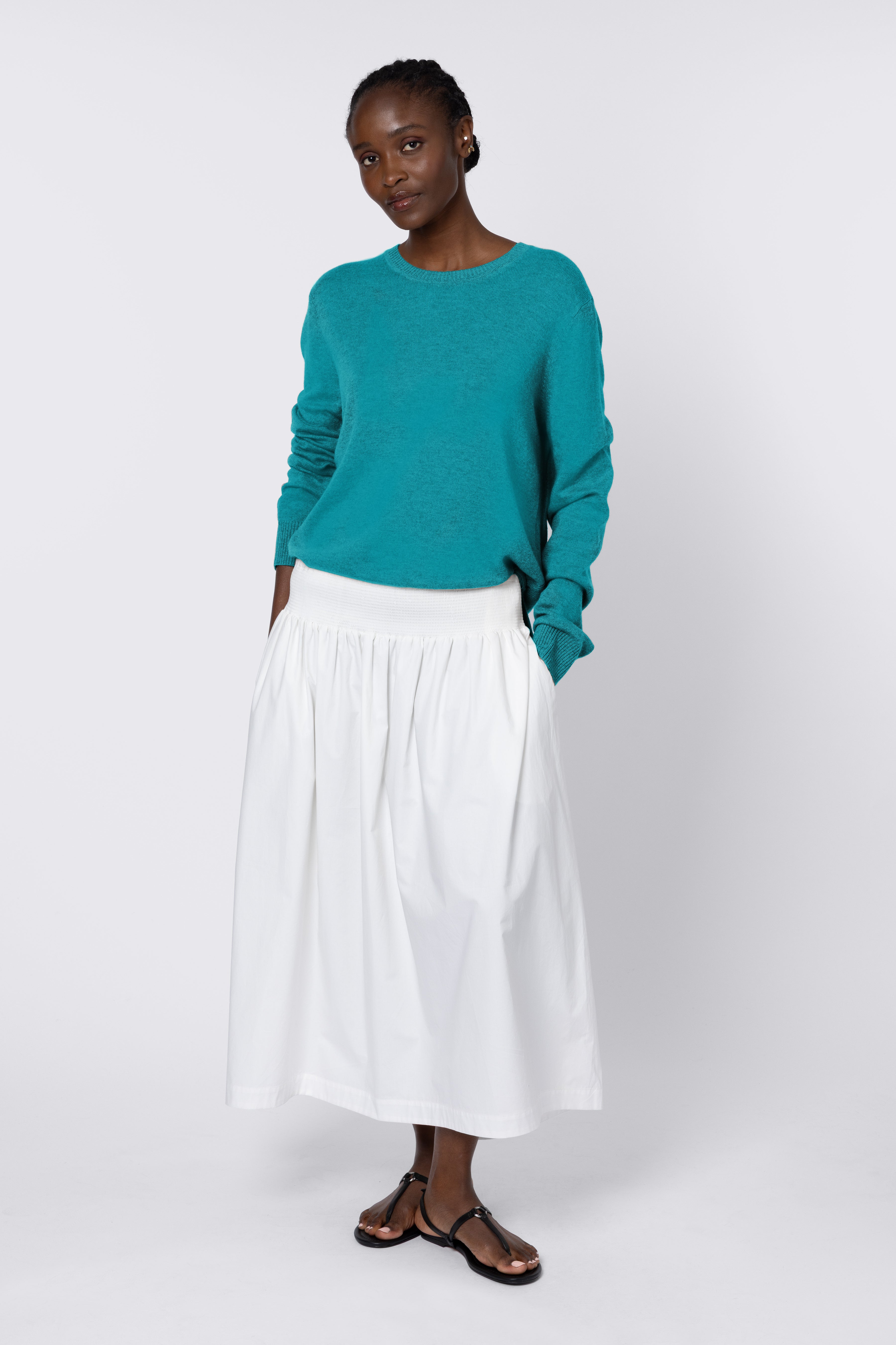 Alex Cashmere Blend Jumper - Teal