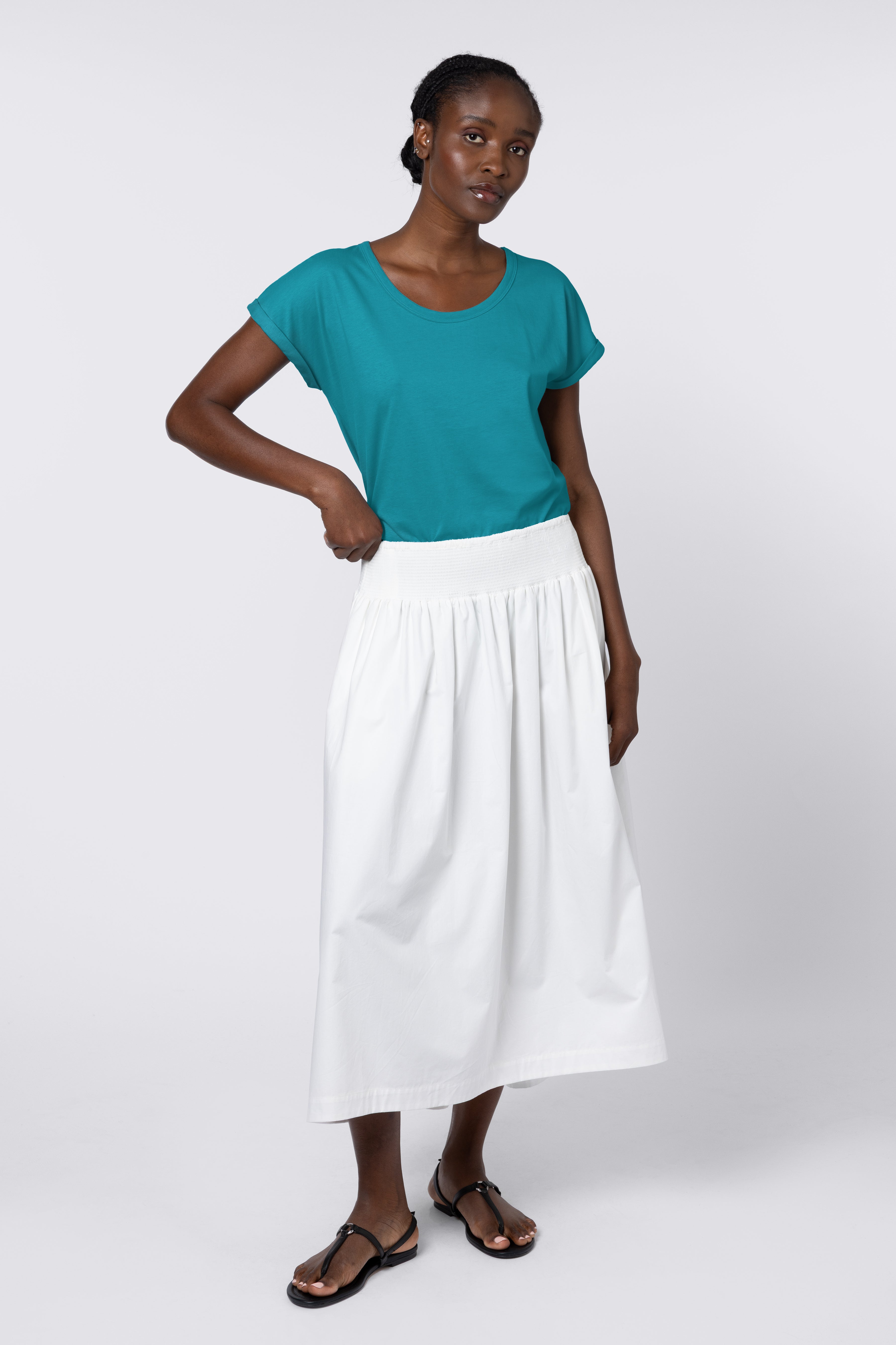 The Perfect Roll Sleeve T-Shirt - Teal