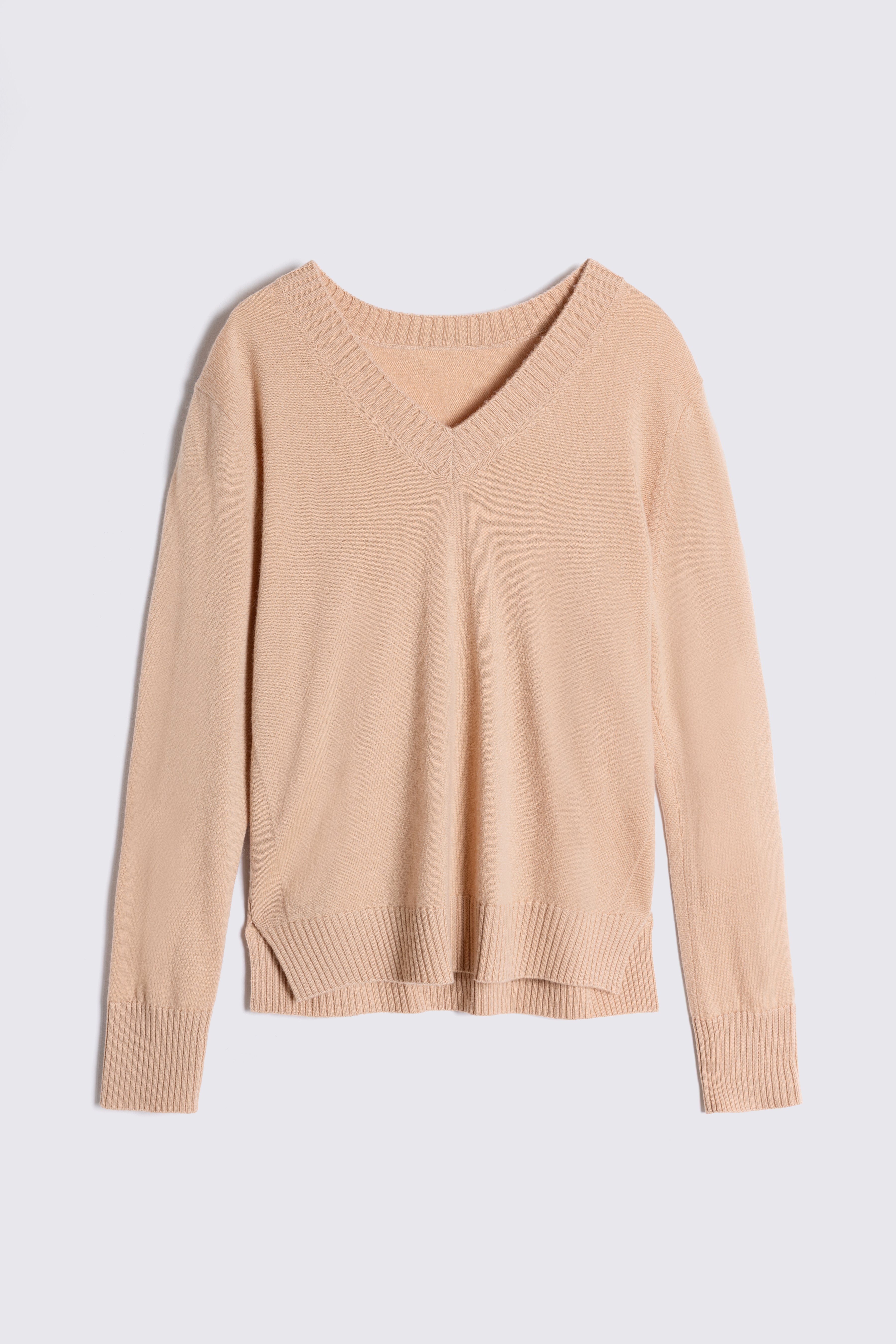Nian V-Neck Cashmere Blend Jumper - Cappuccino - Eleven Loves