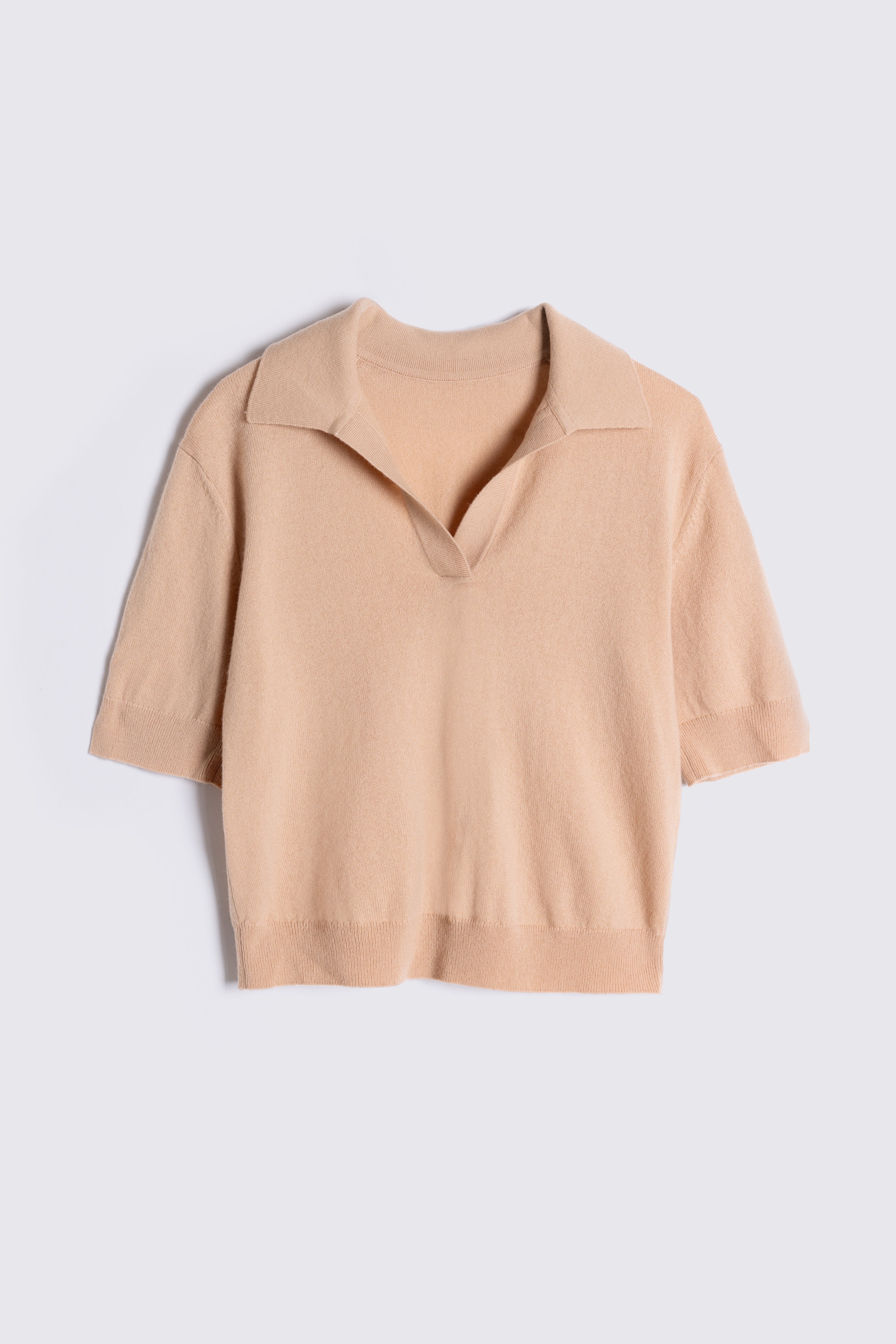Netty Notch Collar Cashmere Blend Jumper - Cappuccino - Eleven Loves