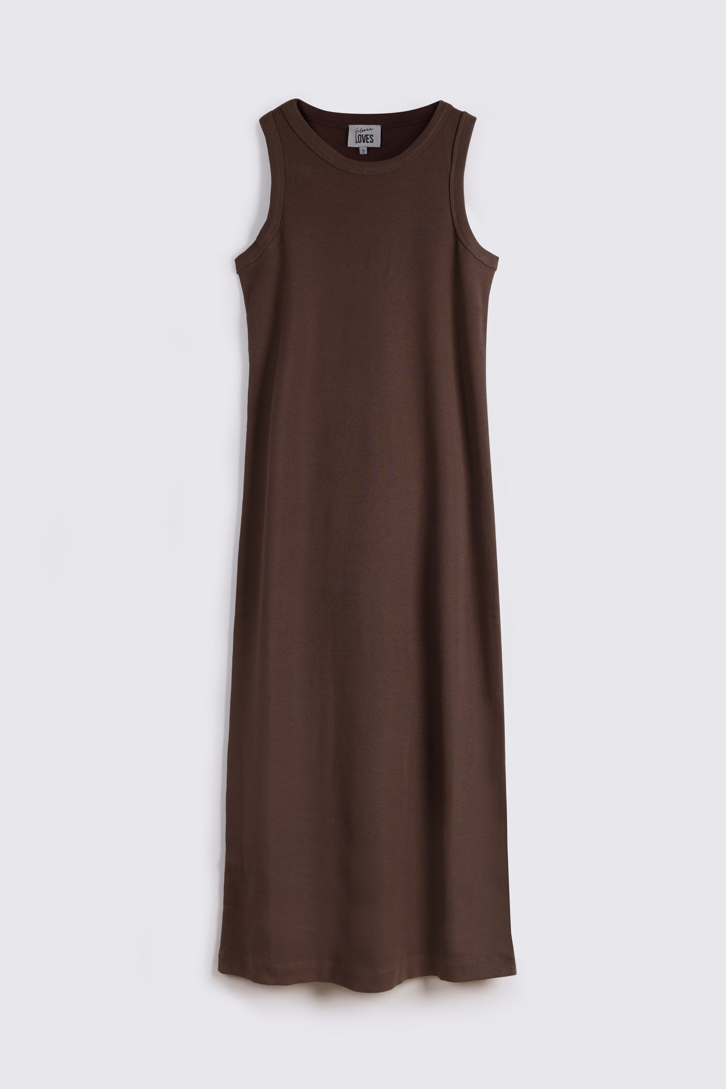 IZZY RIB JERSEY DRESS (CHOCOLATE)