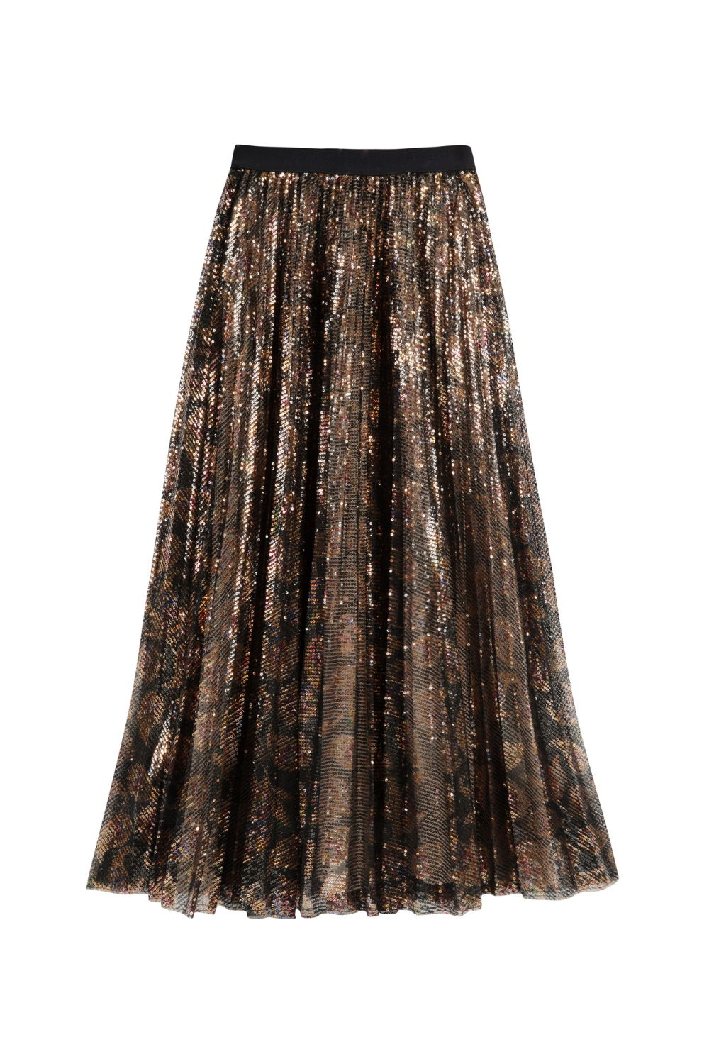 Ella Animal Print Sequin Skirt metallic skirt animal print skirt midi skit eleven loves ellen loves 11loves sustainable 