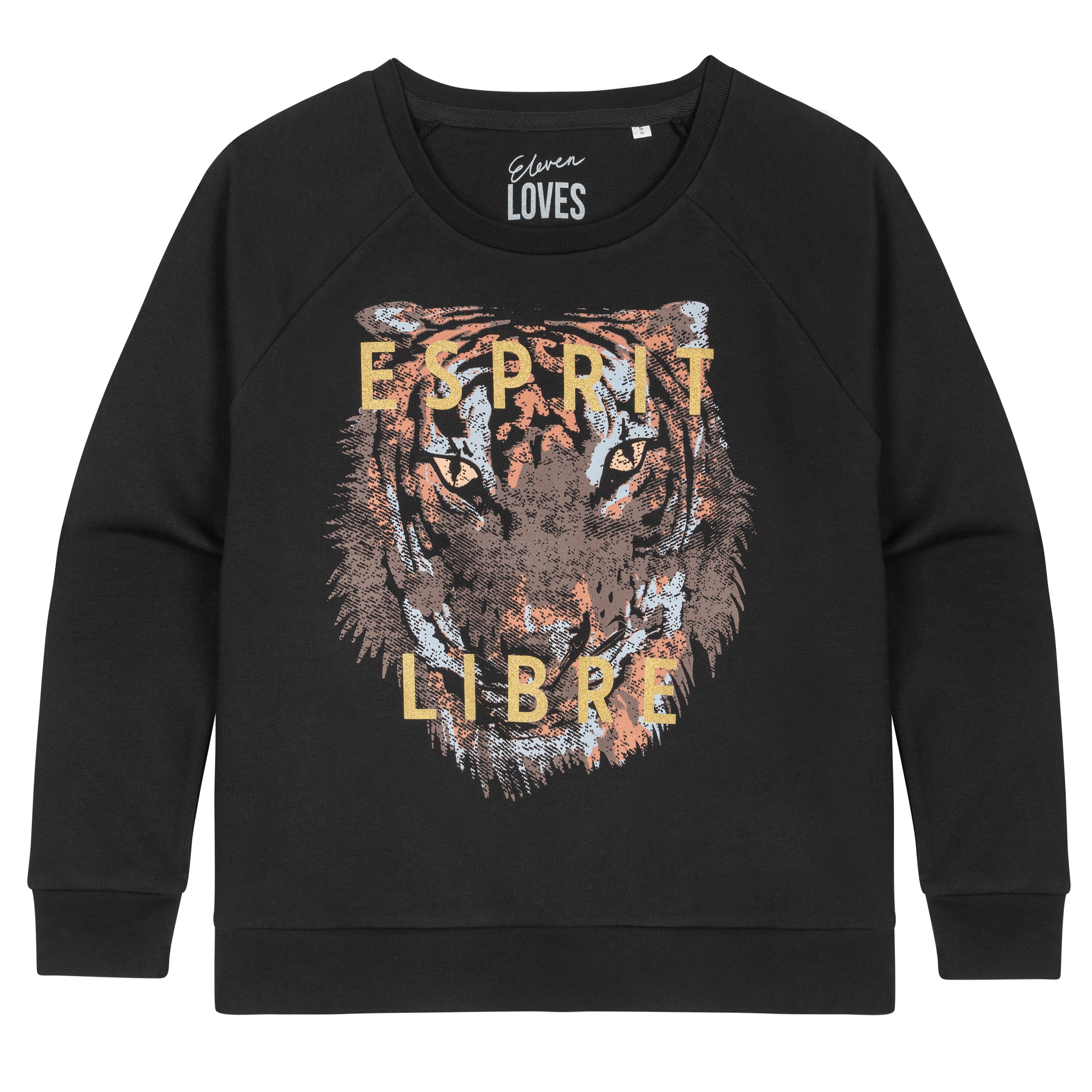 eleven loves elevenloves 11loves ellenloves ESPRIT LIBRE TIGER SWEATSHIRT black edgy sweatshirt sustainable