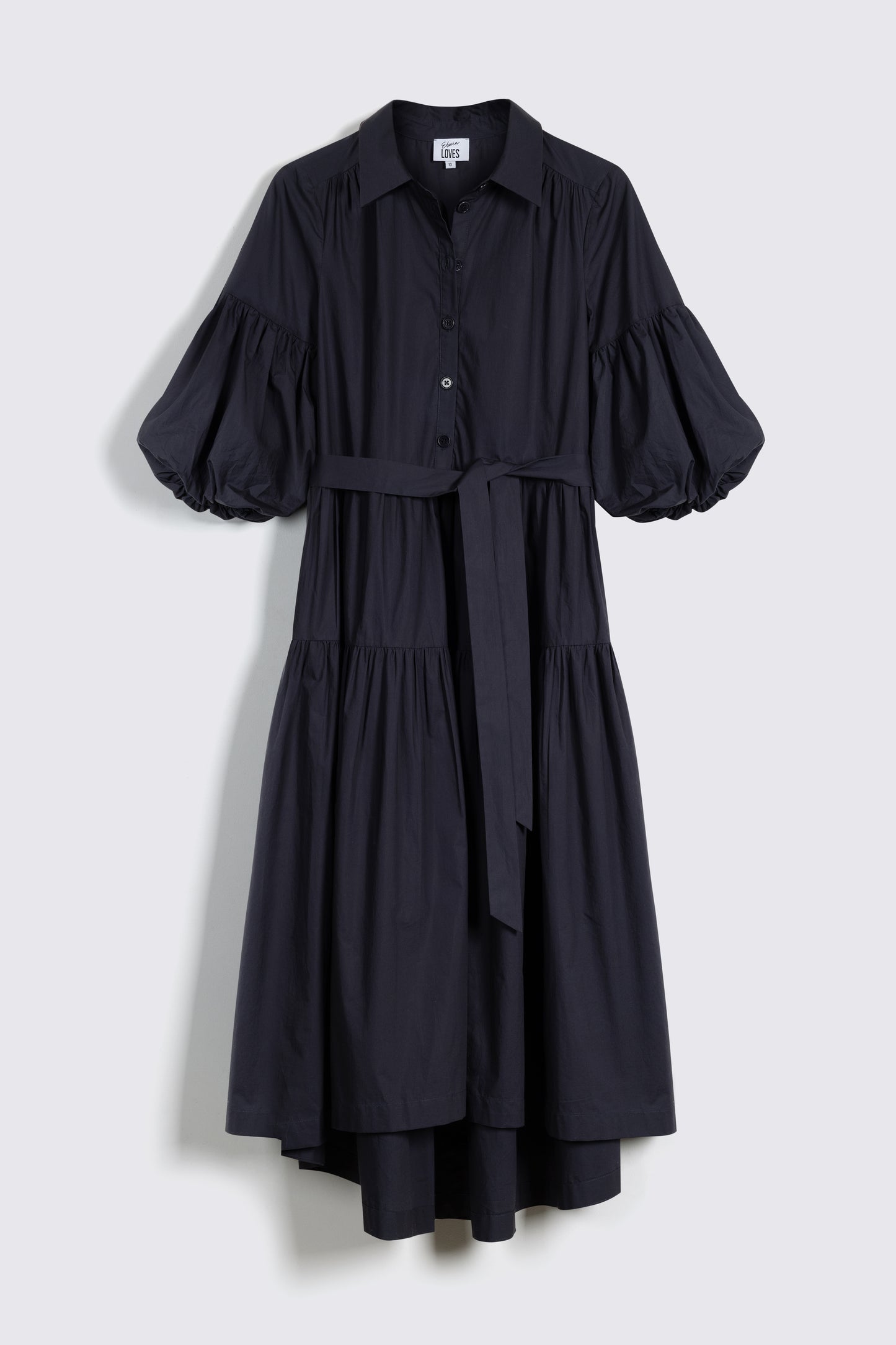 ELISE BALLOON SLEEVE DRESS (WASHED BLACK)