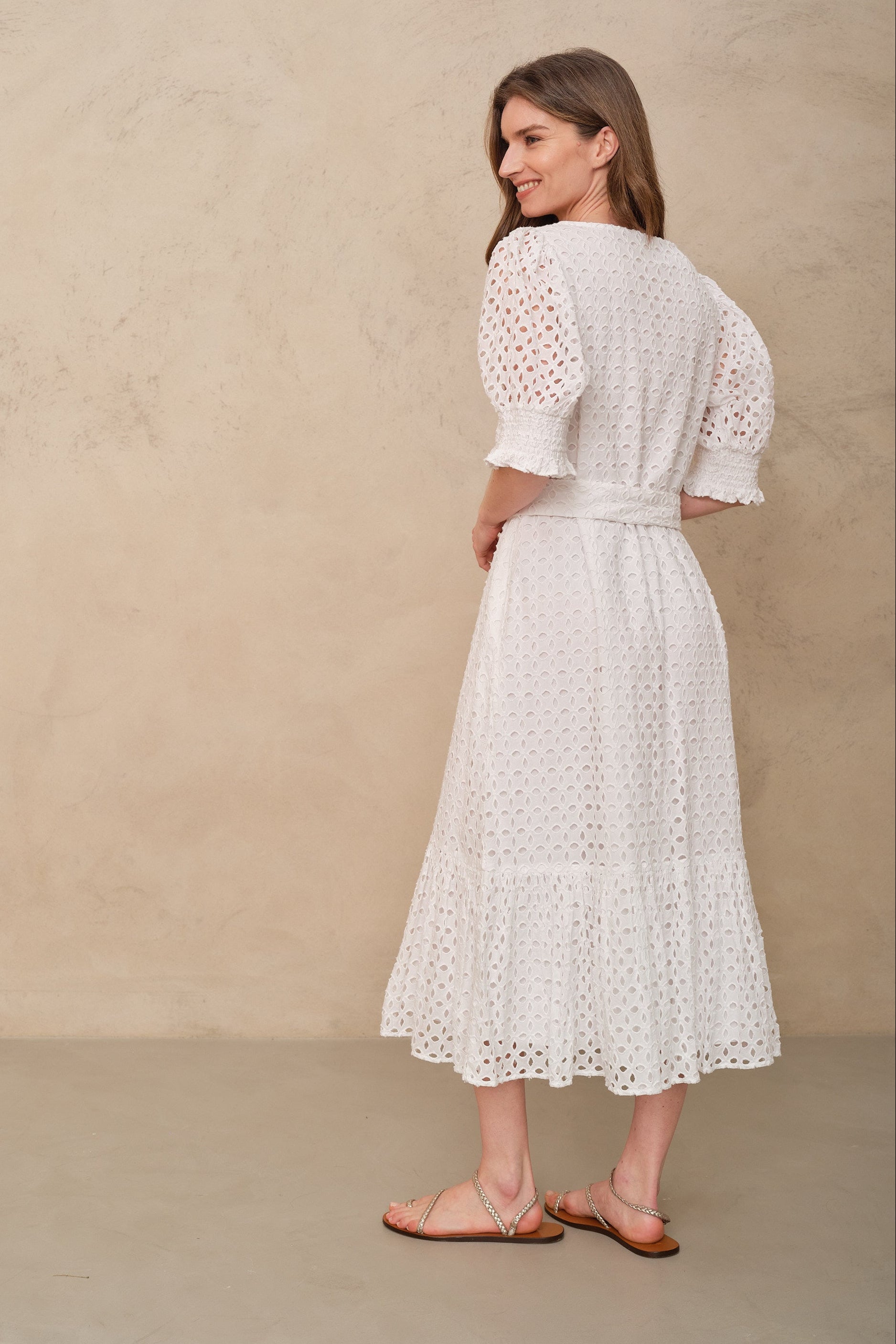 Colette Broderie Dress - White