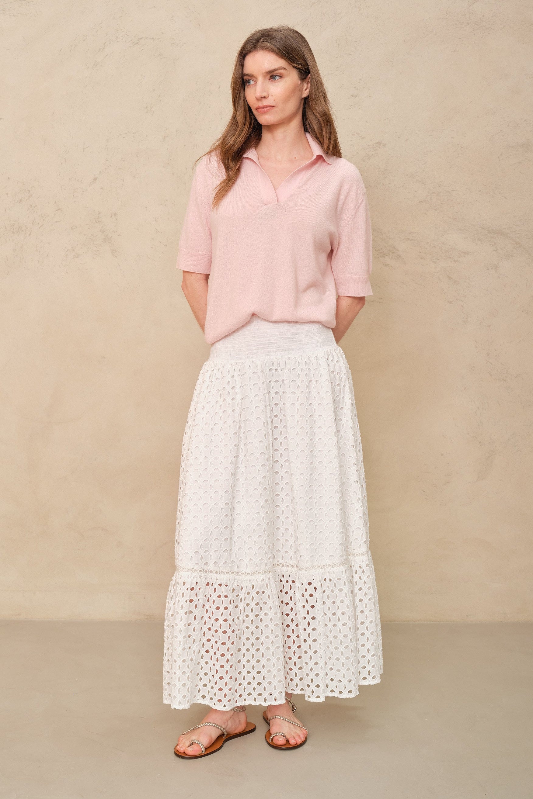 Beth Broderie Skirt - White