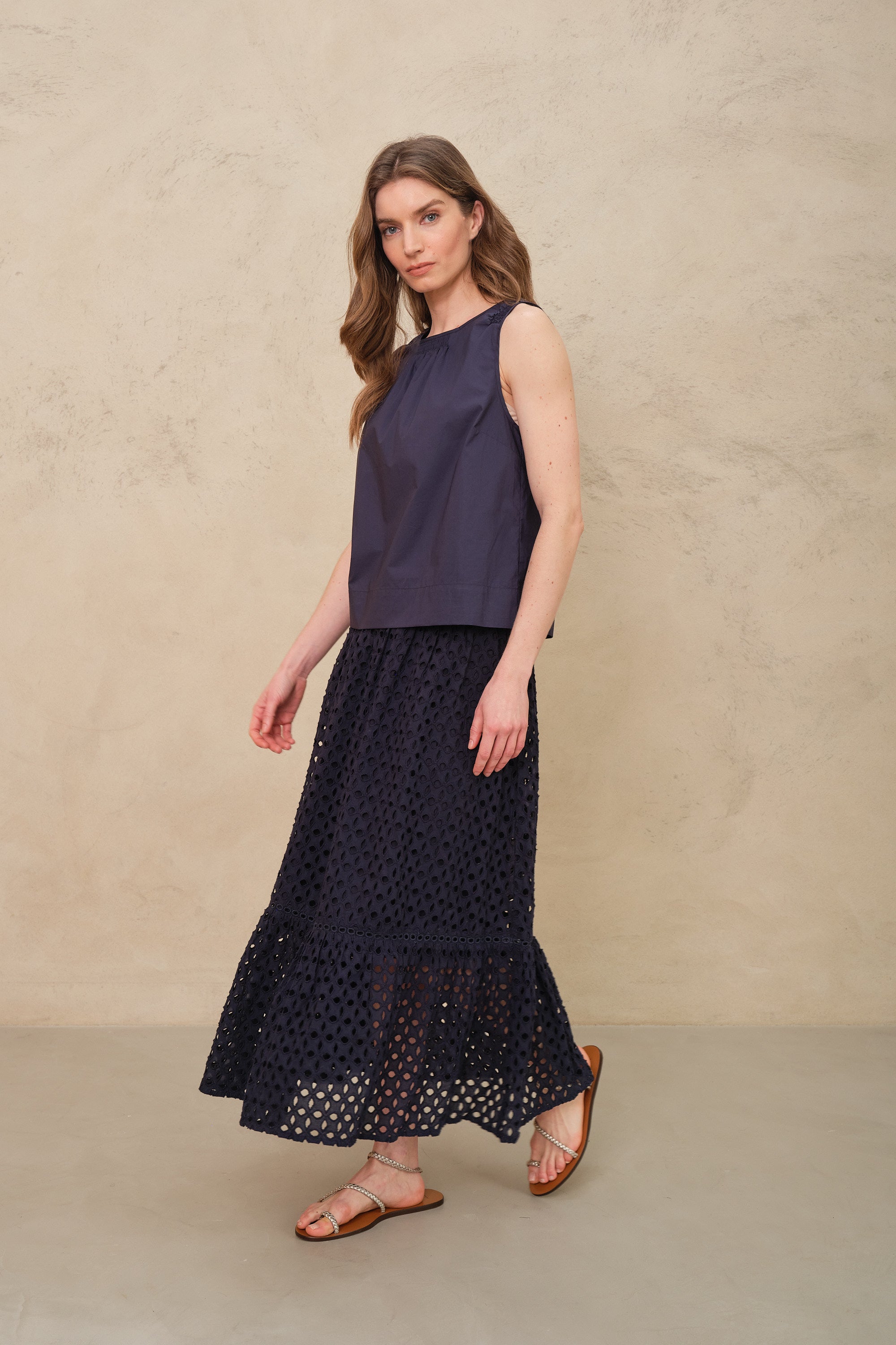Sage Shell Top - Navy