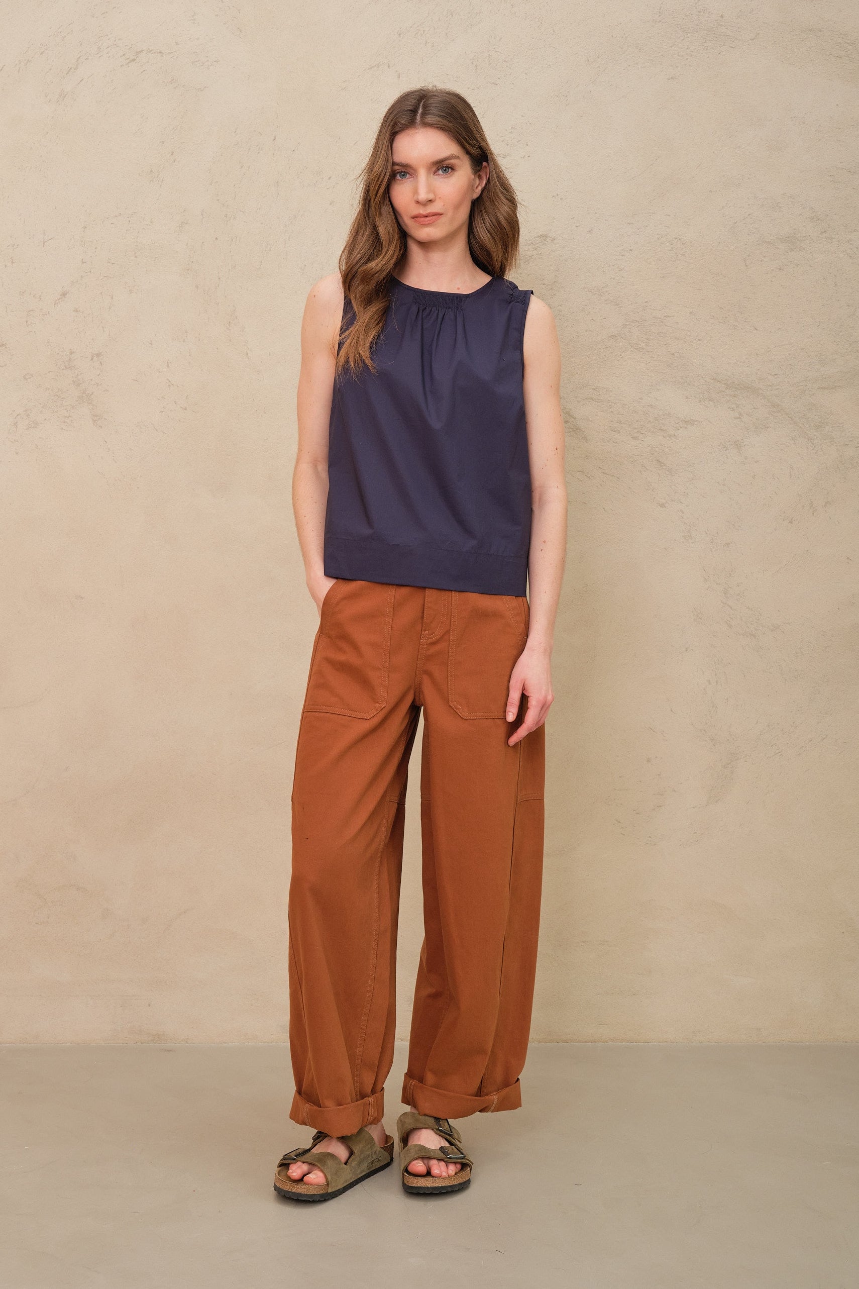 Sage Shell Top - Navy