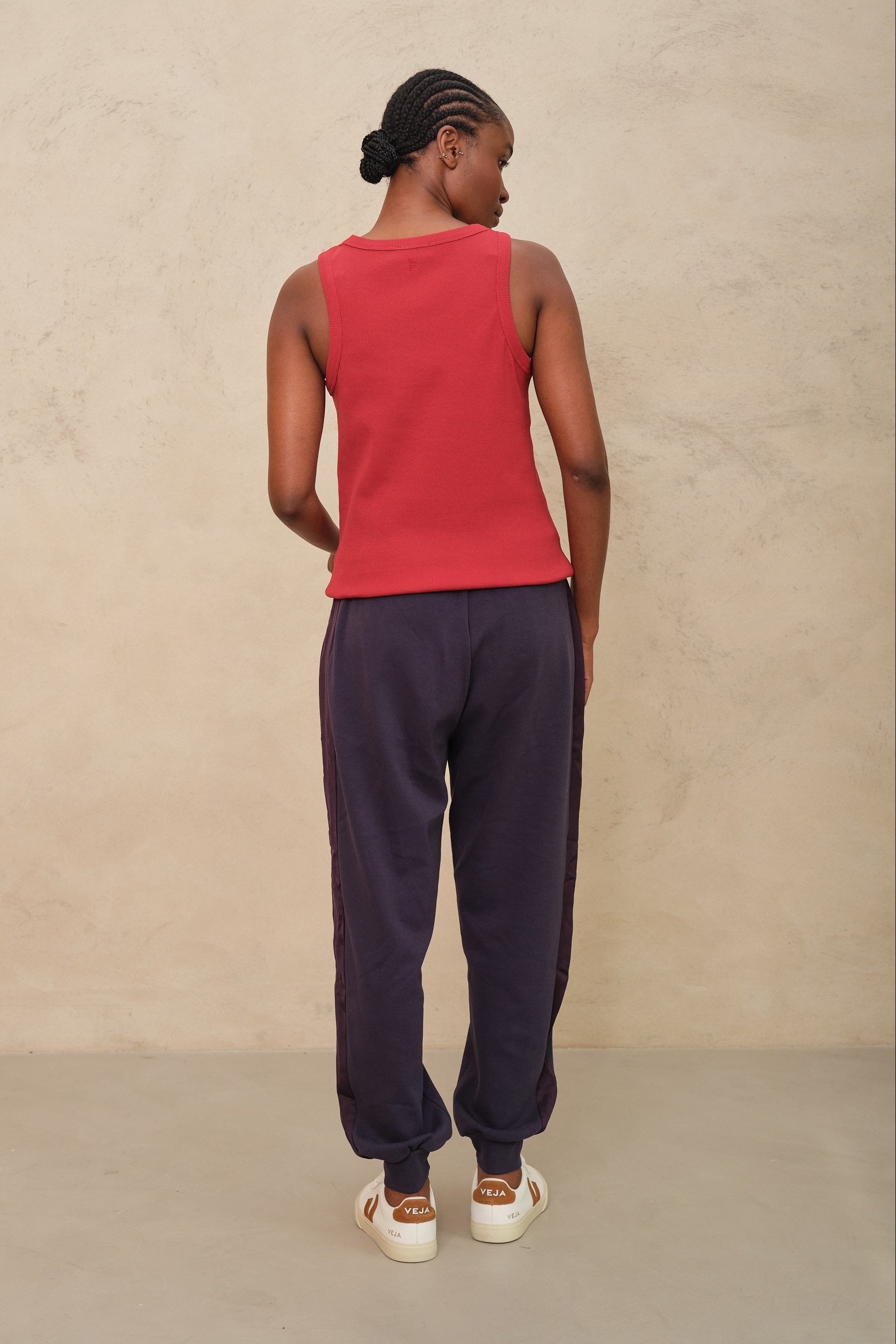 Maya Rib Jersey Vest - Burgundy