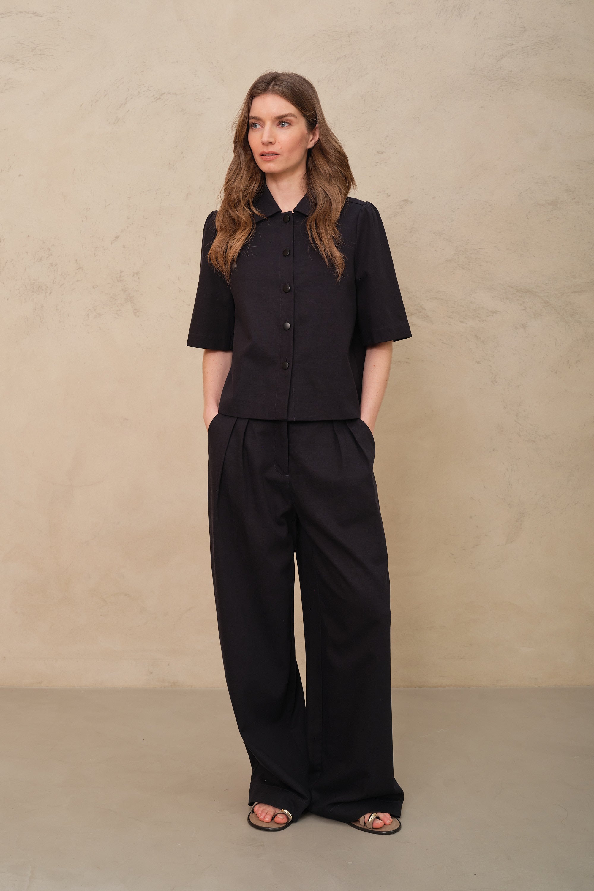 Alba Short Sleeve Blazer - Navy