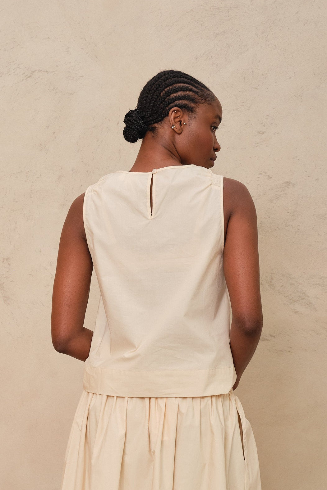 Sage Shell Top - Ecru