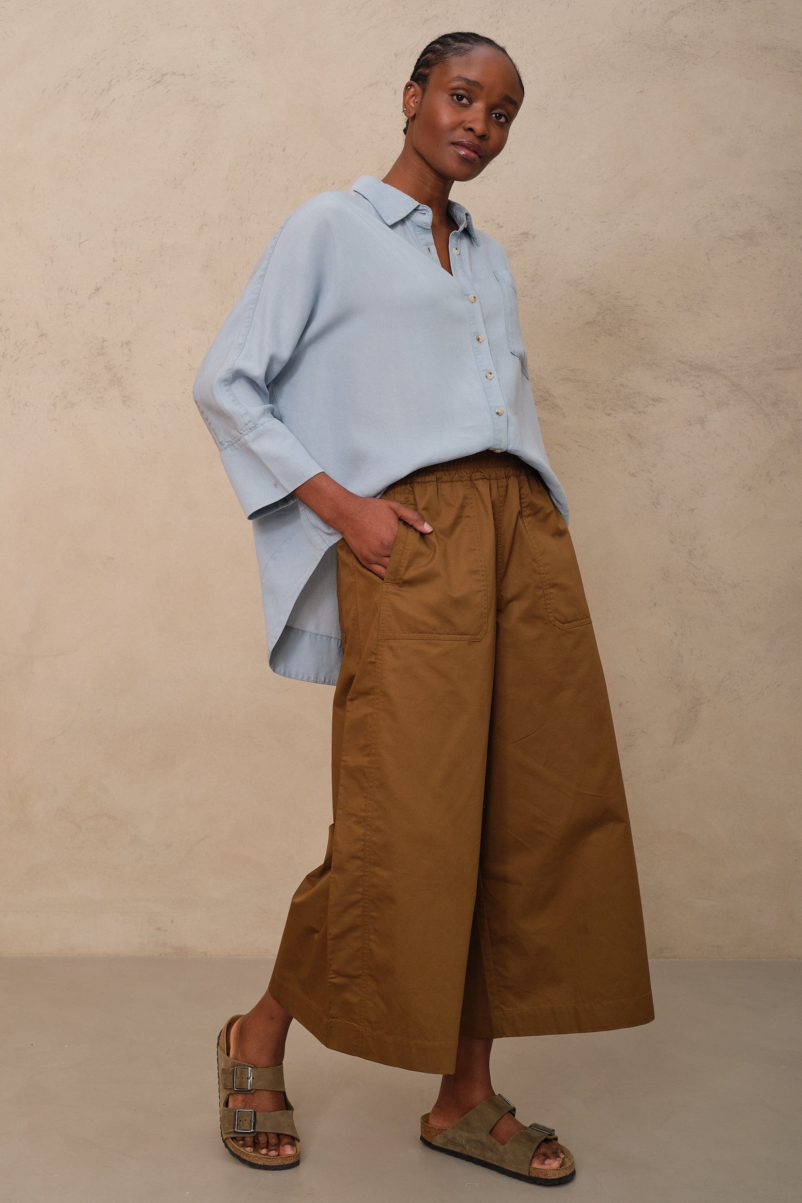 Olivia Oversized Shirt - Blue Chambray