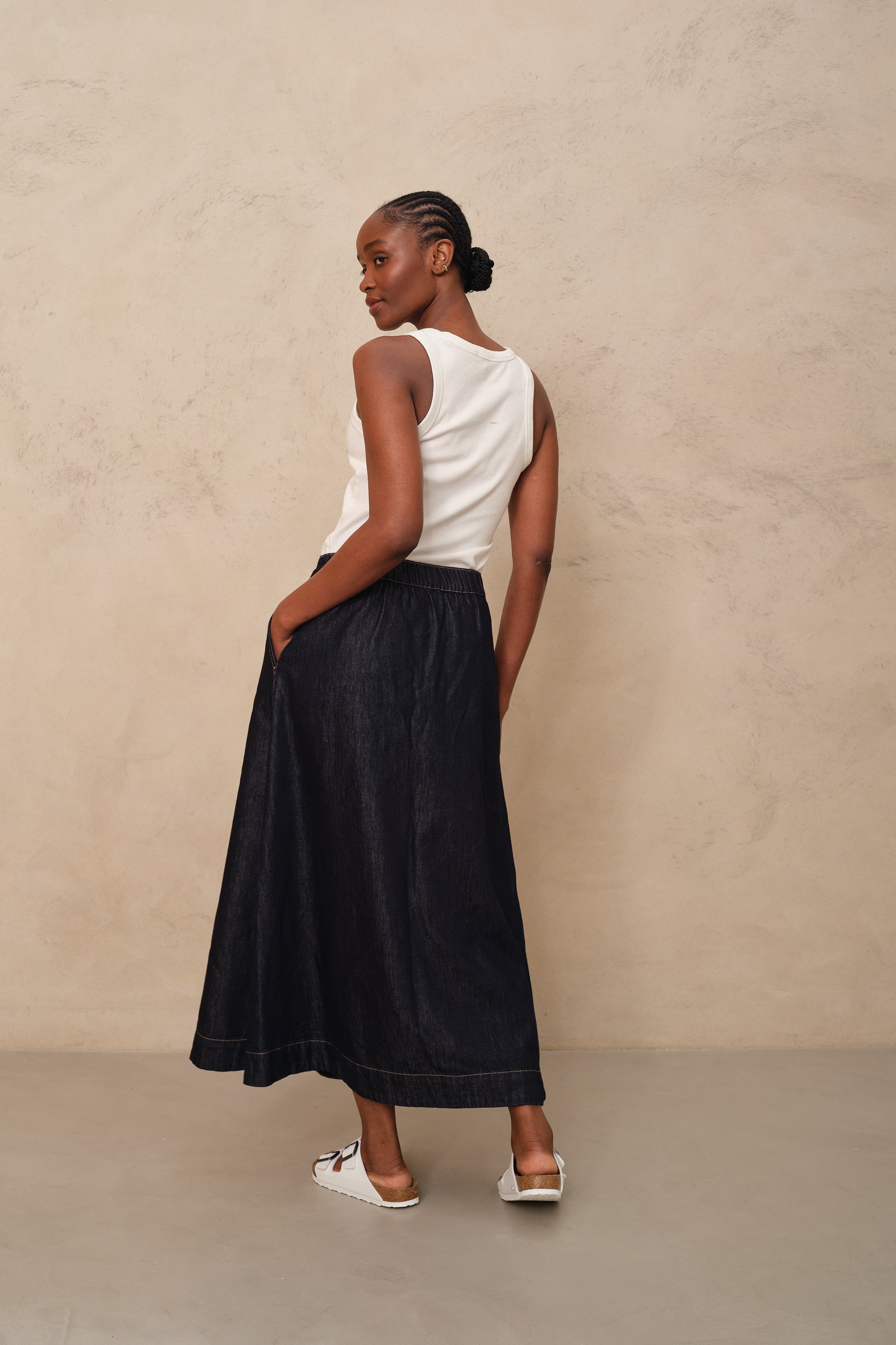 Imogen Denim Skirt - Dark Wash