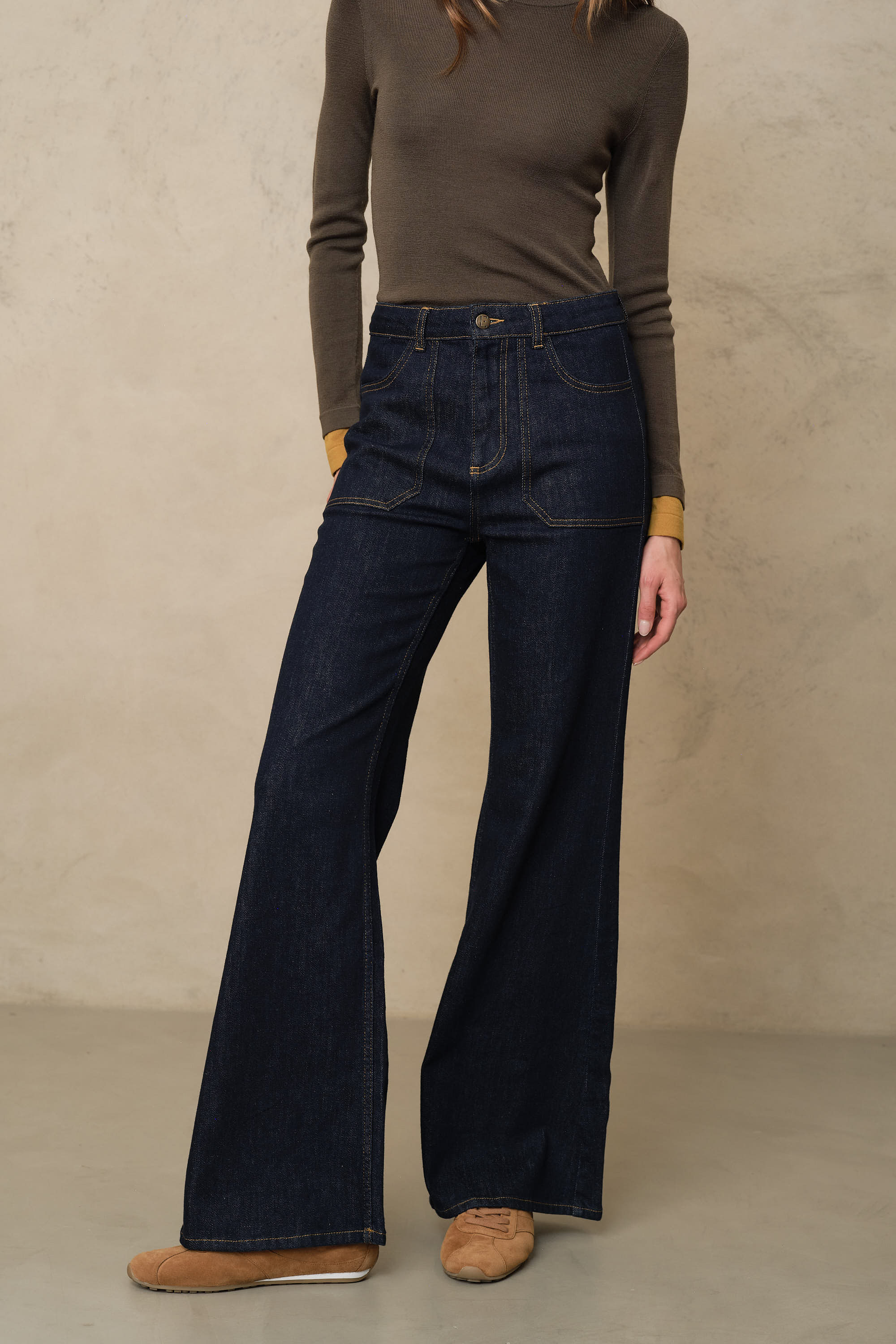 Frankie Wide Leg Jeans - Rinse Wash