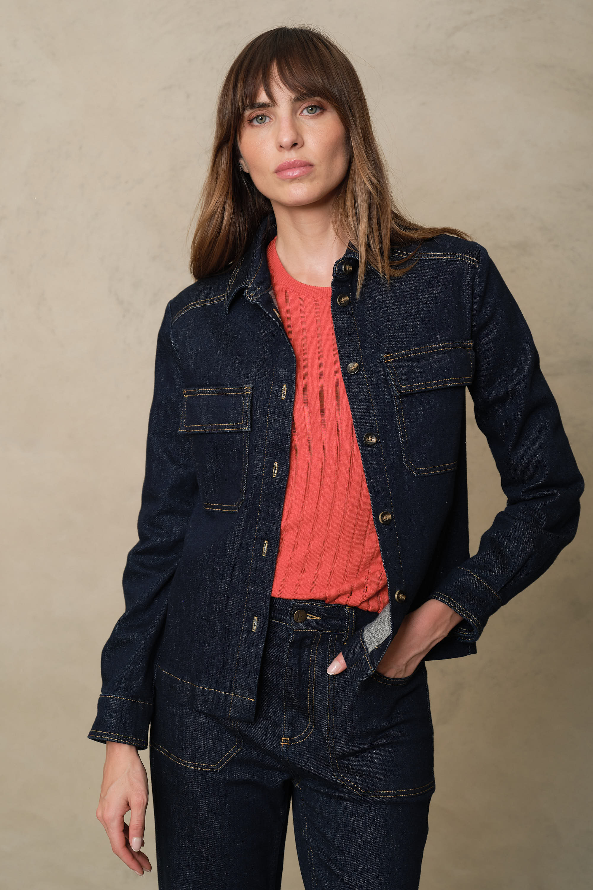 Sadie Denim Shacket - Rinse Wash