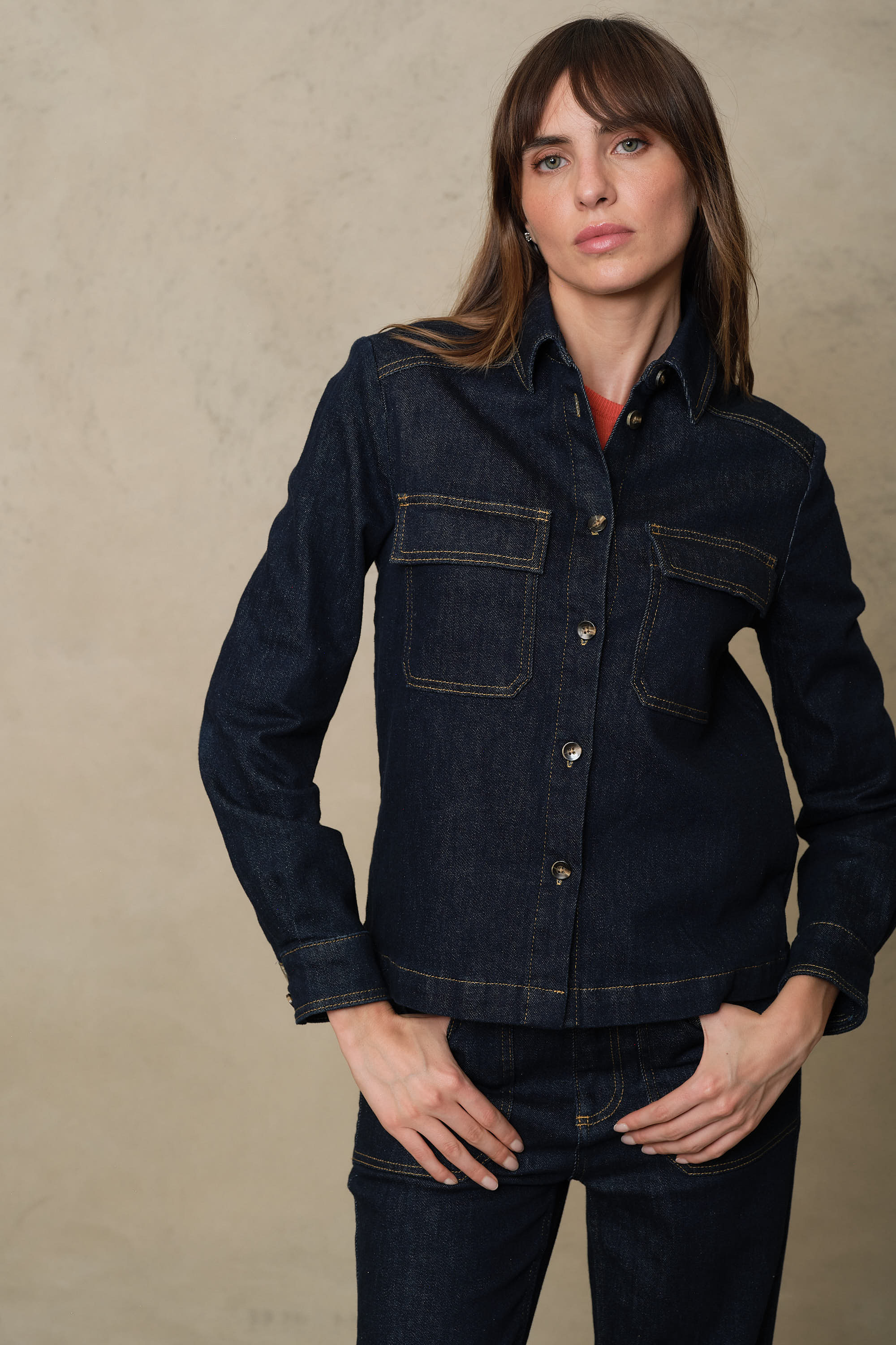 Sadie Denim Shacket - Rinse Wash