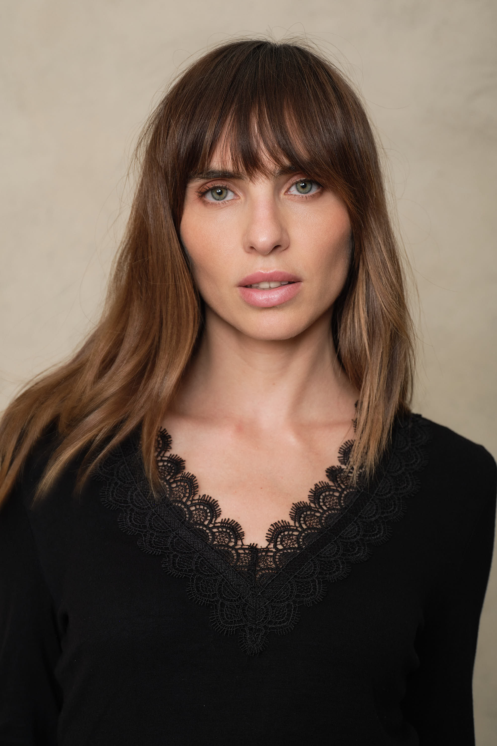 Elodie Long Sleeve Lace Top - Black
