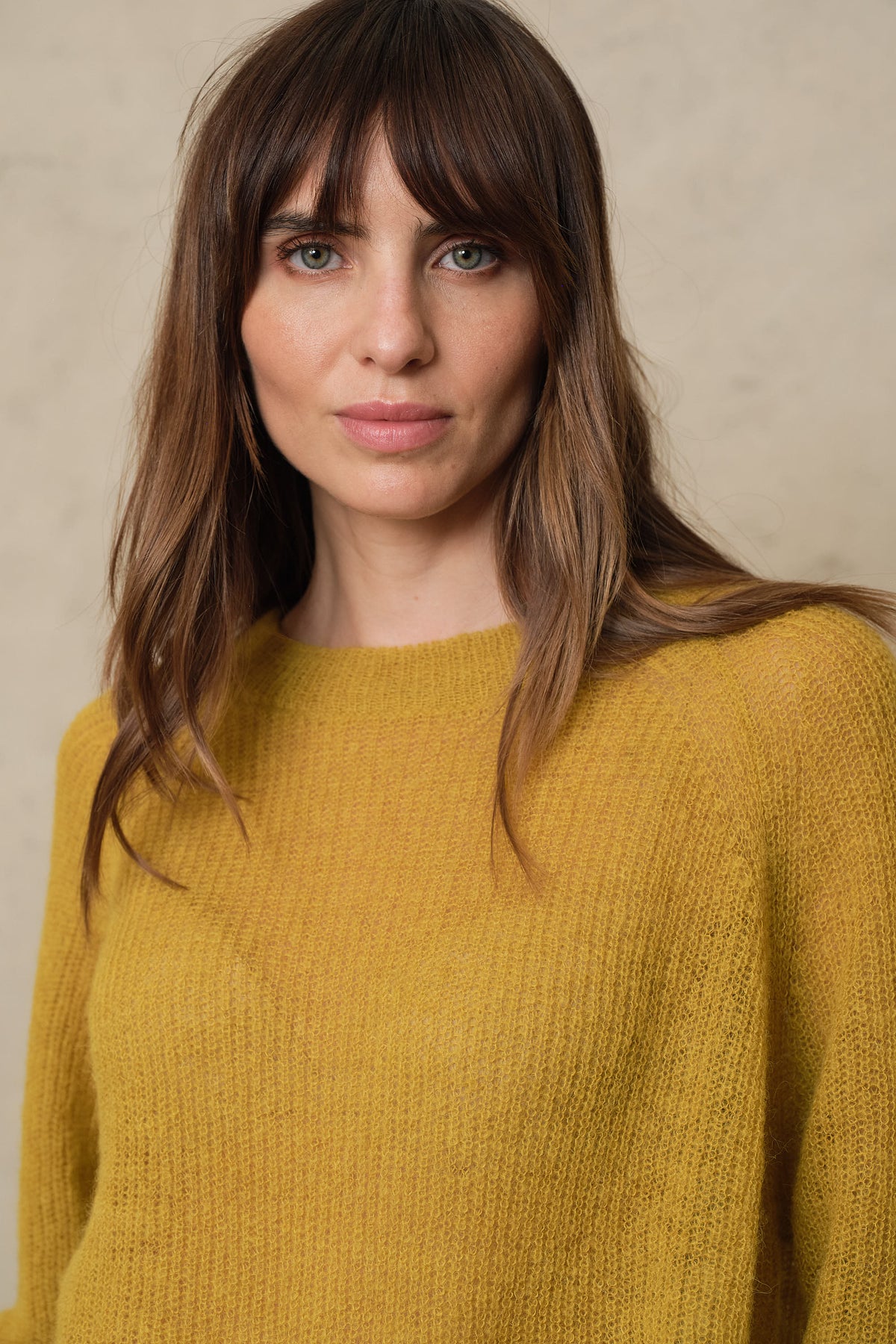 Felicity Loose Knit Striped Jumper - Mustard