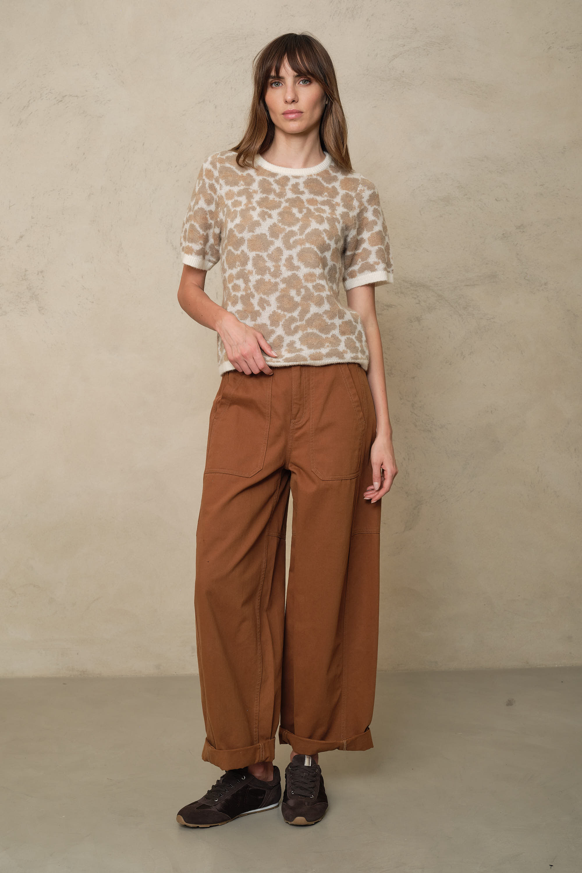 Billie Barrel Leg Trousers - Camel