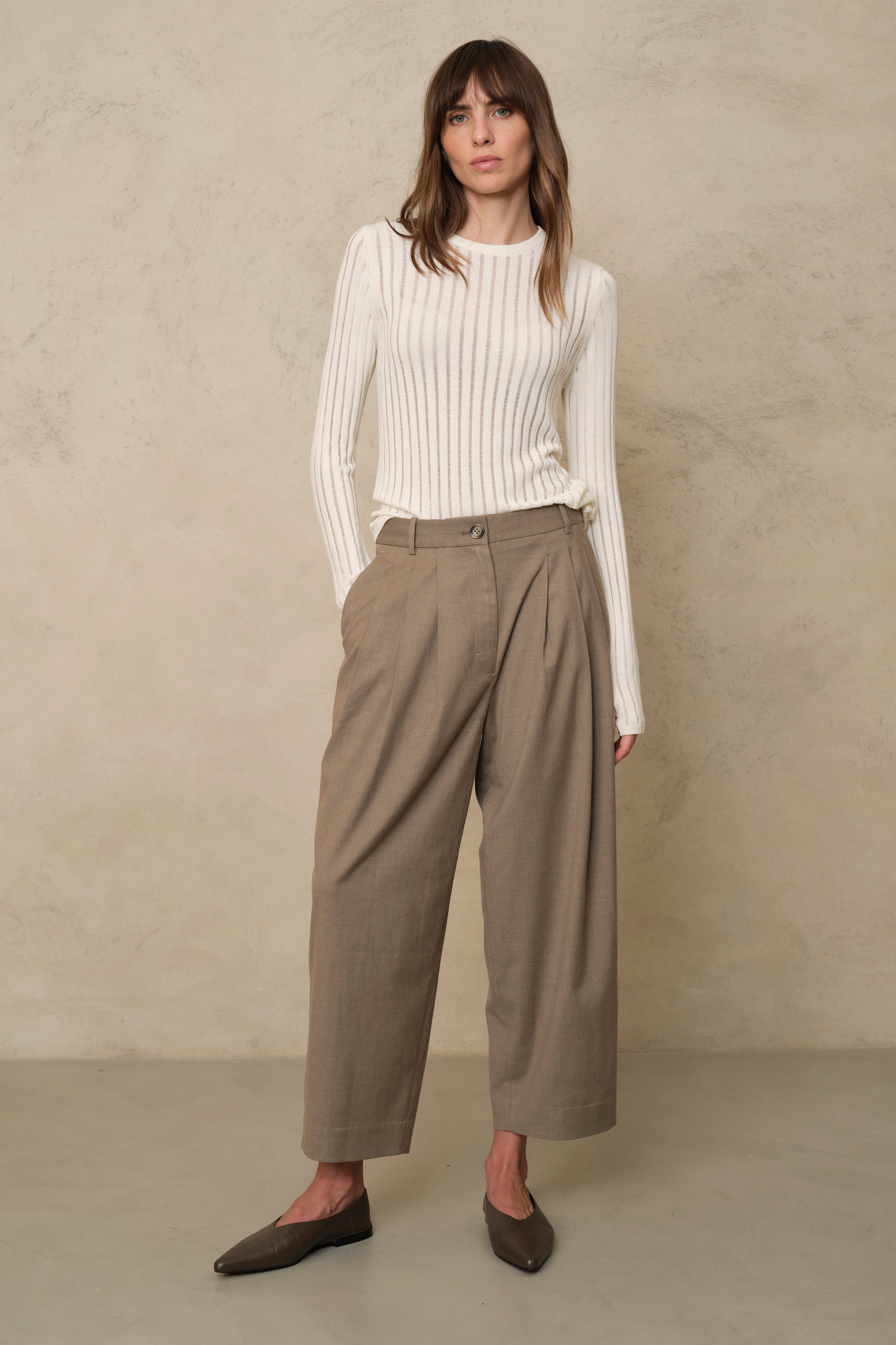Iggy Sheer Rib Jumper - Ivory