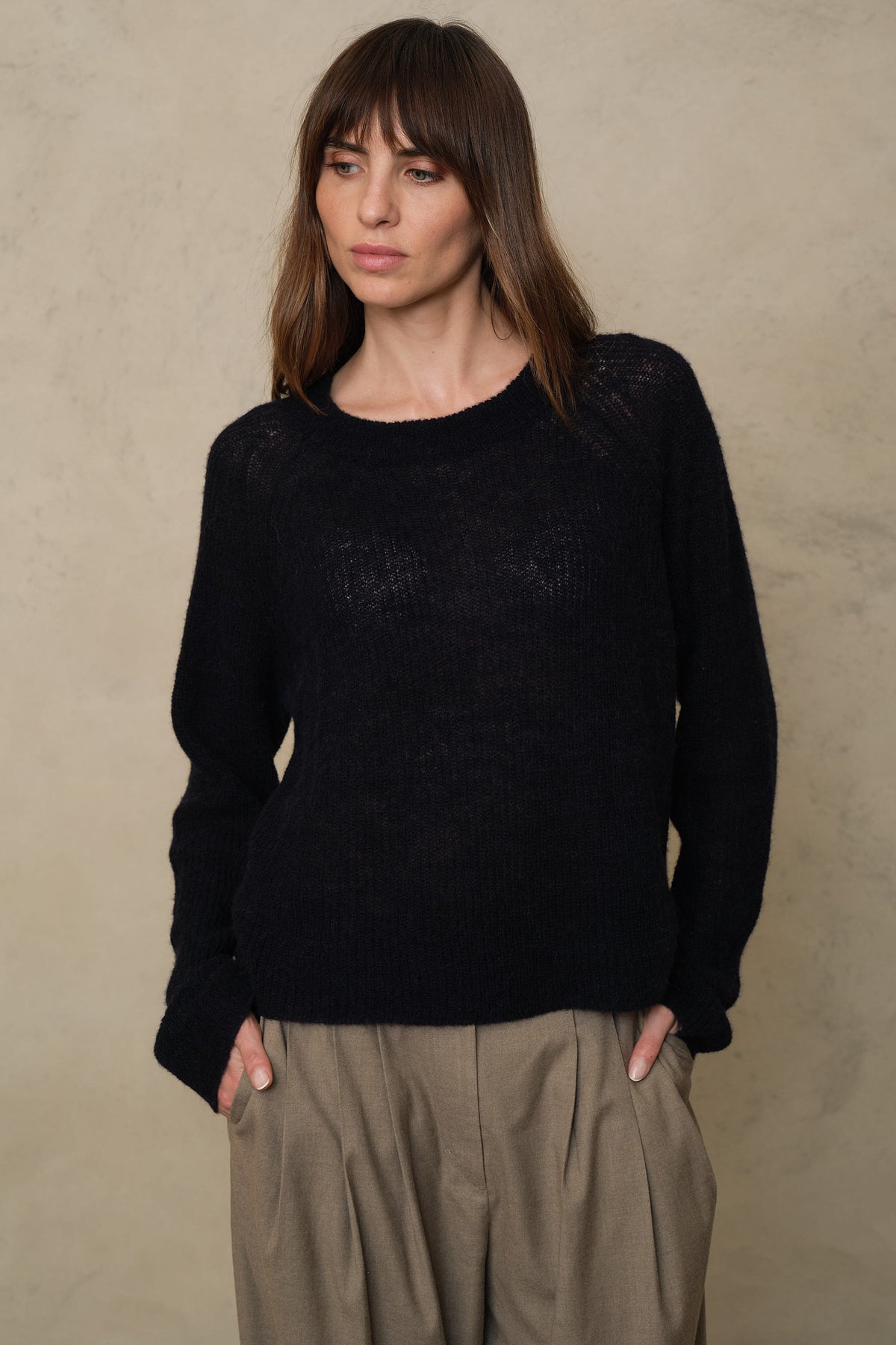 Felicity Loose Knit Striped Jumper - Navy