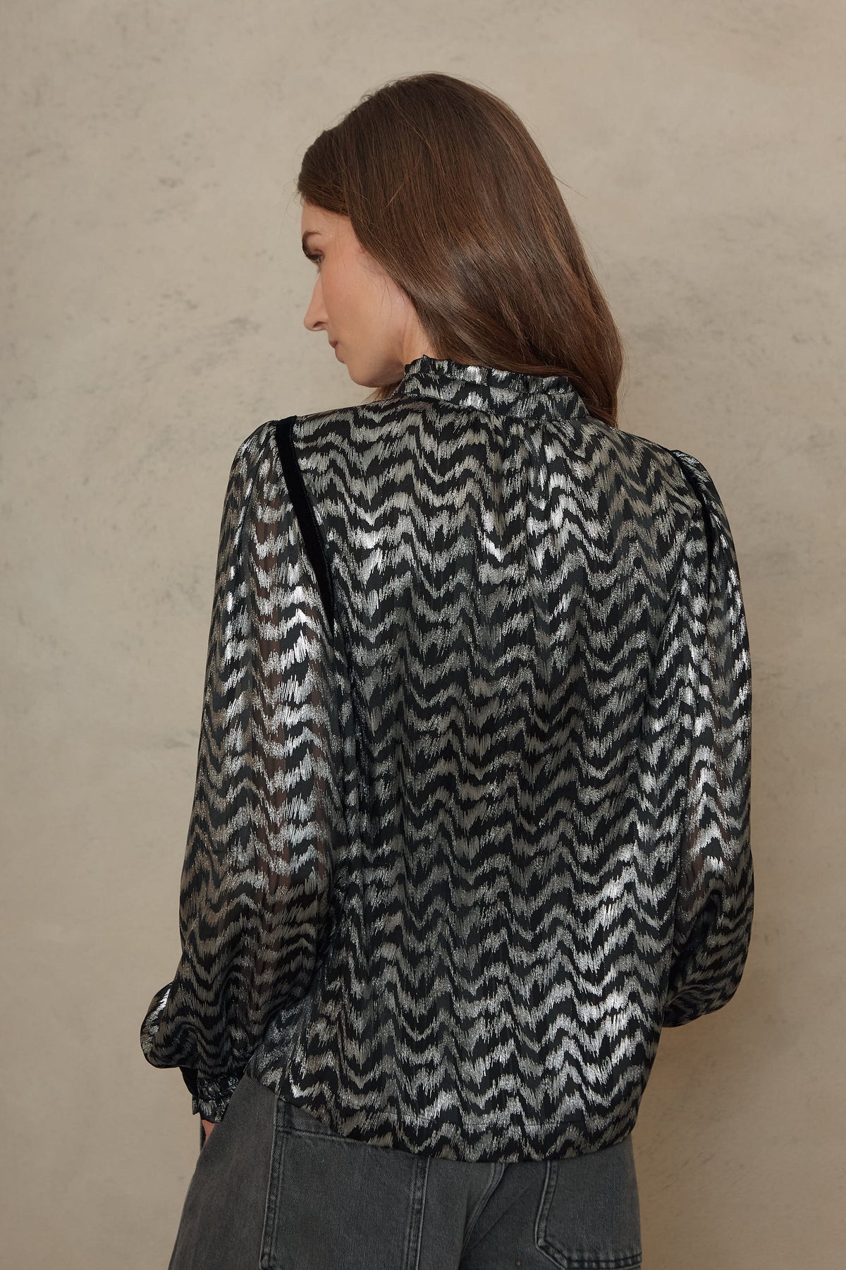 Jules Striped Blouse - Silver/Black