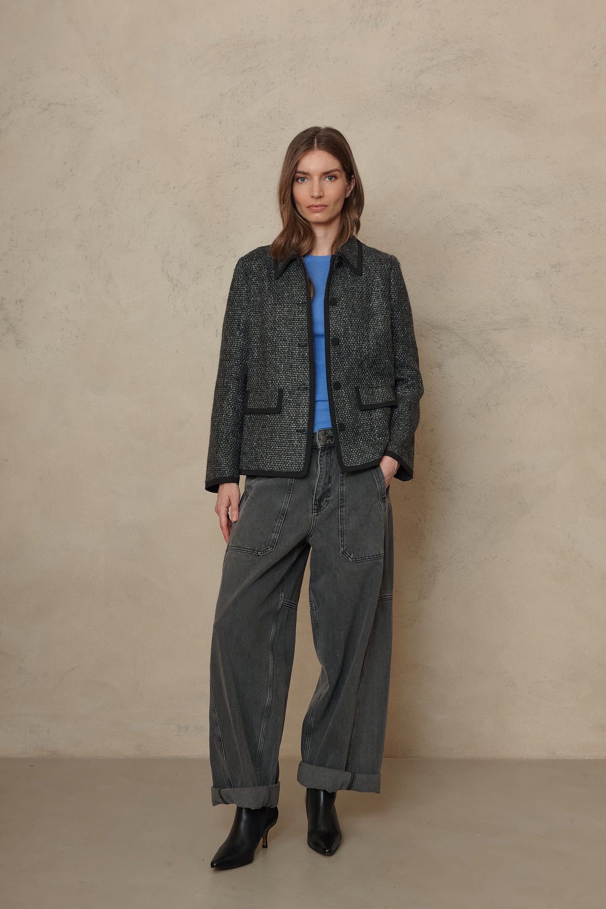 Celine swing jacket in grey