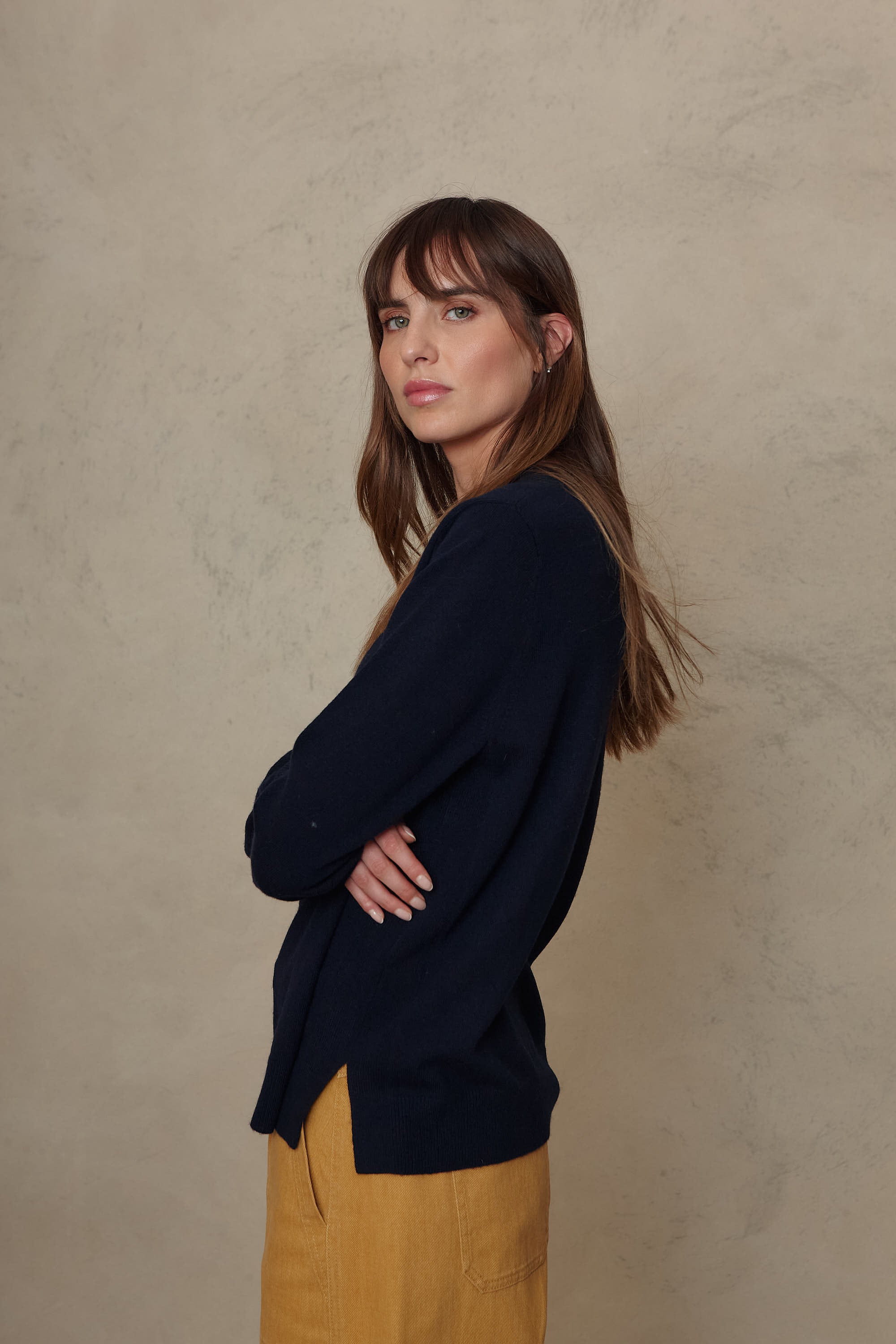 Alex Cashmere Blend Jumper - Navy