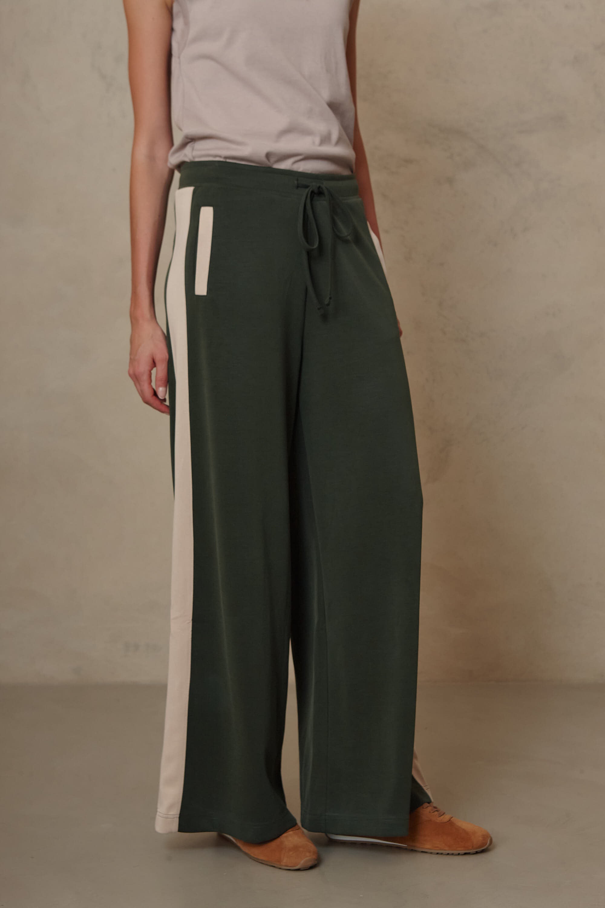 Elsie Modal Wide Leg Joggers - Olive