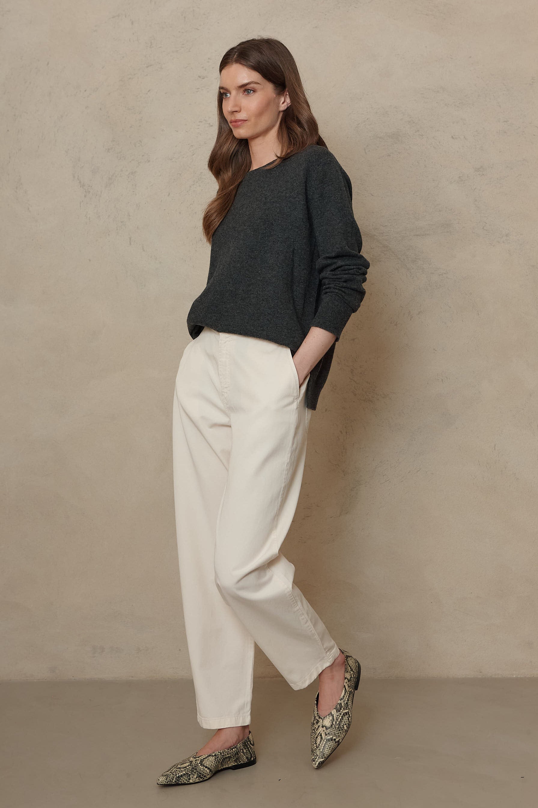 Alex Cashmere Blend Jumper - Charcoal