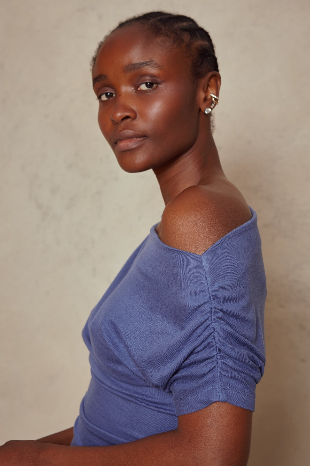 Esme Off Shoulder Top - Blue