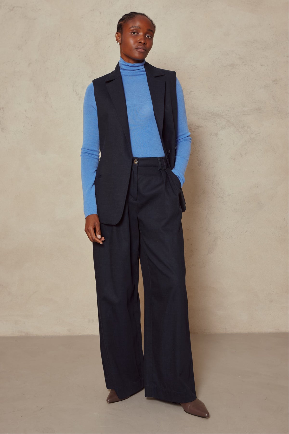 Ava Waistcoat - Navy
