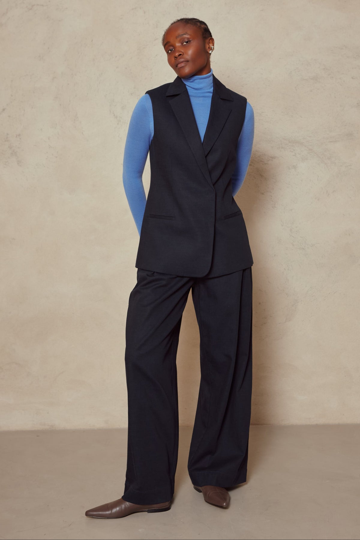 Ava Waistcoat - Navy