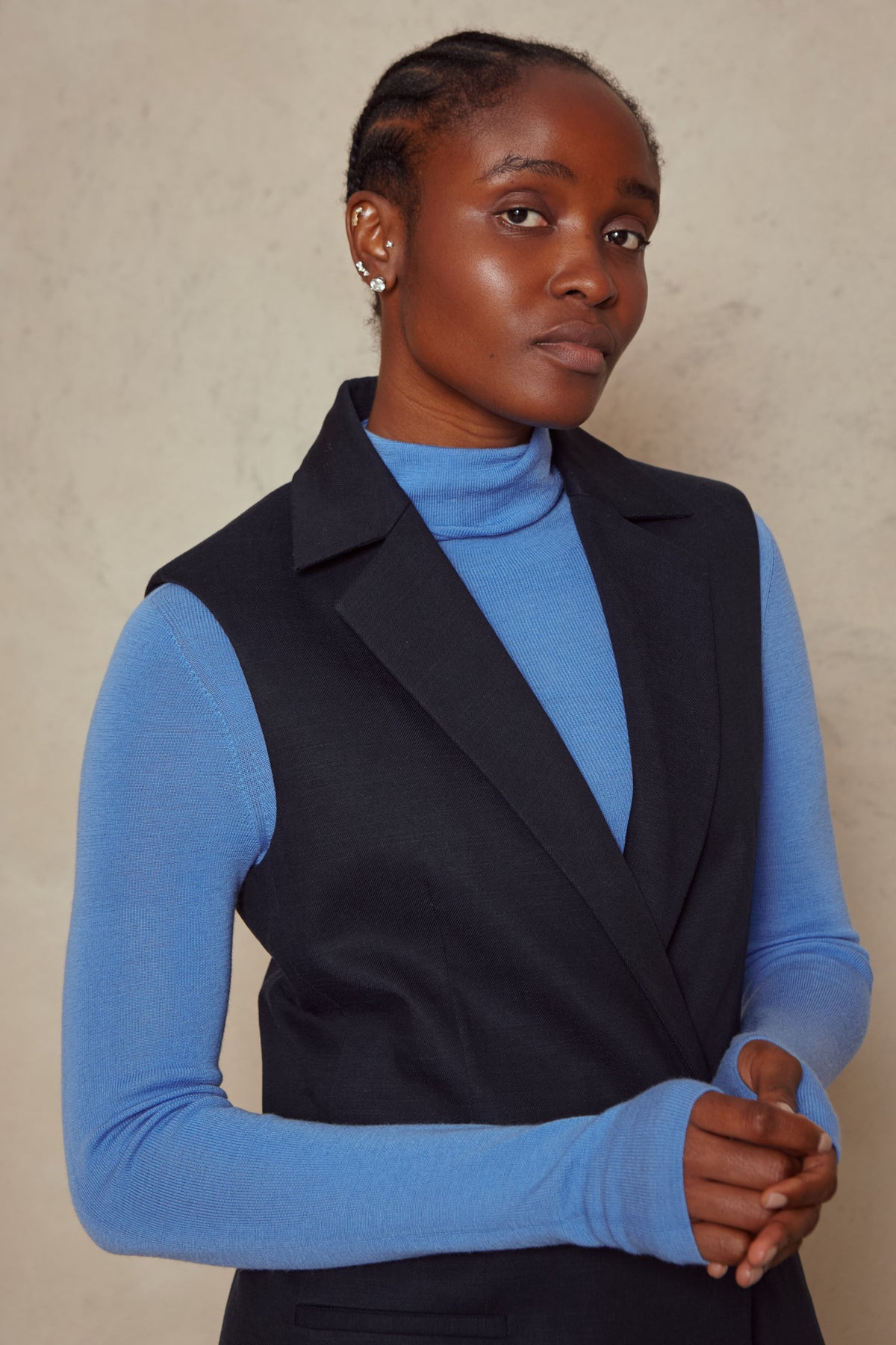 Ava Waistcoat - Navy