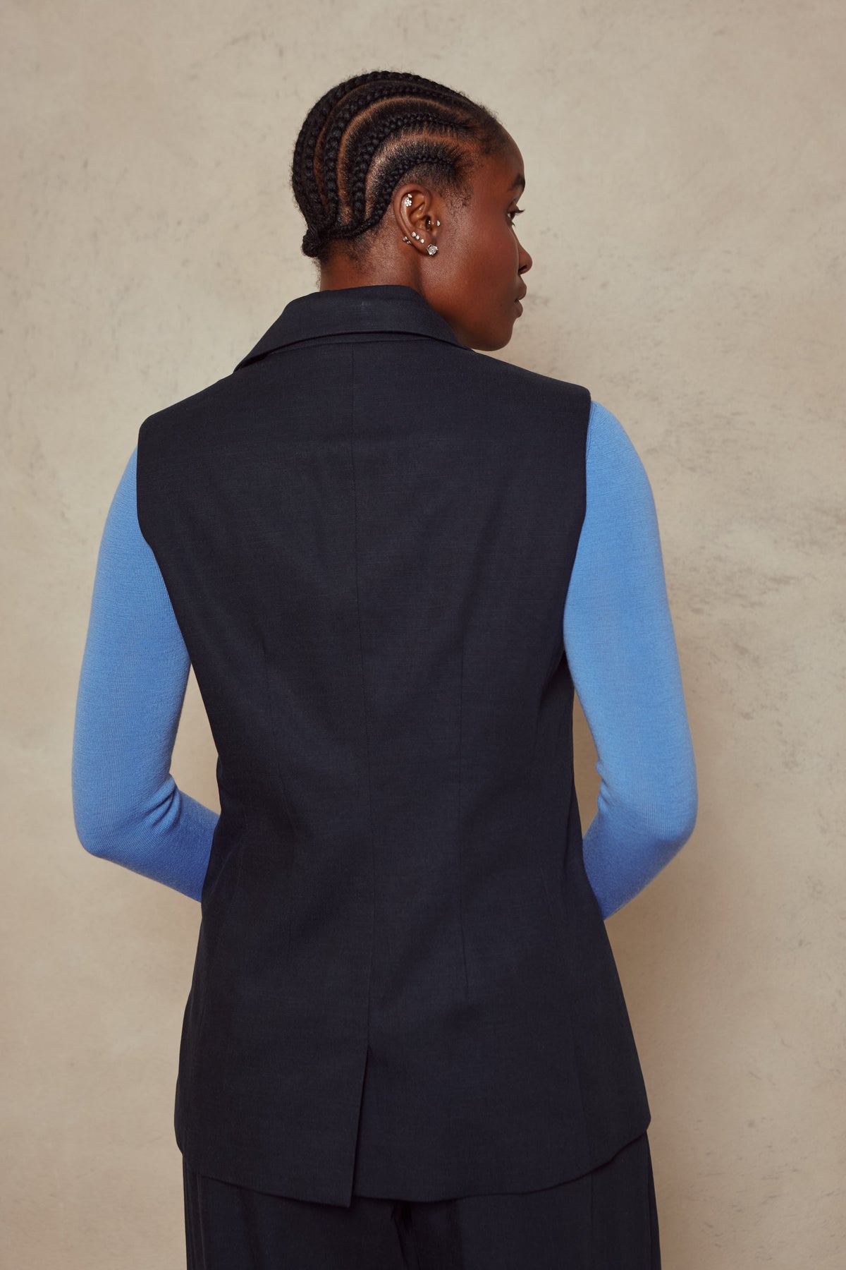 Ava Waistcoat - Navy