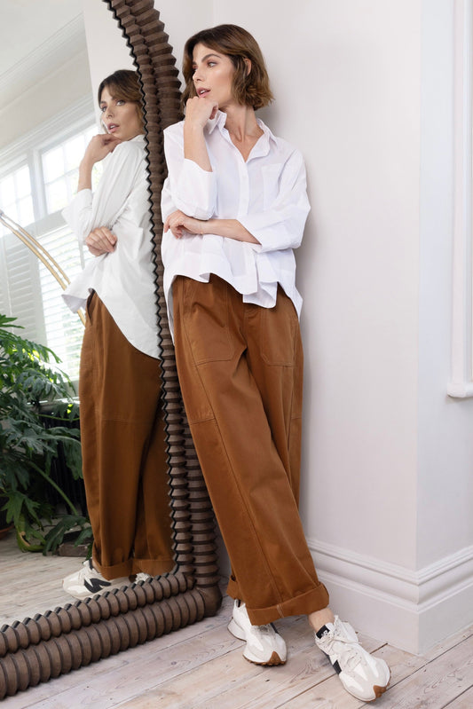 BILLIE BARREL LEG TROUSER (CAMEL)