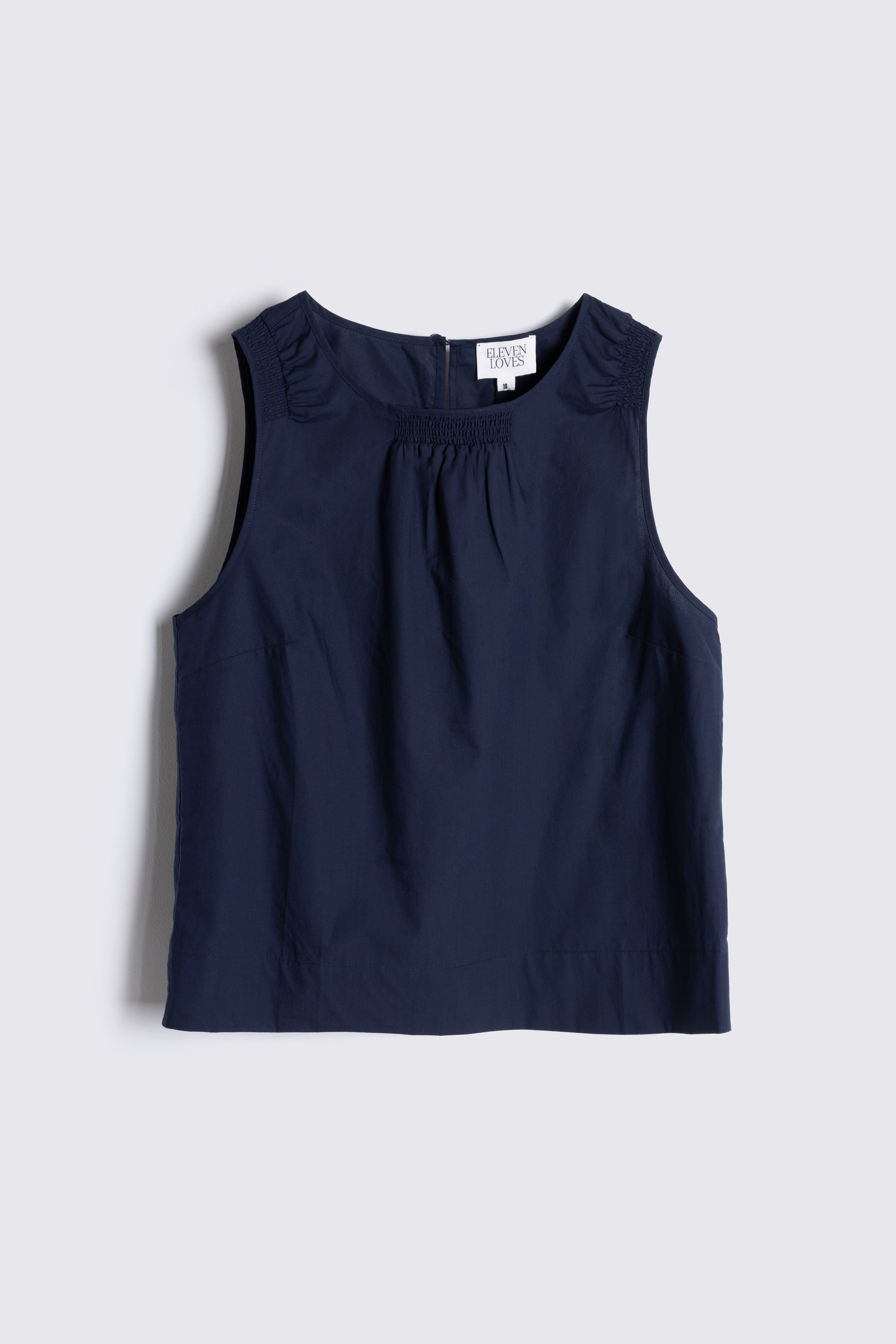 Sage Shell Top - Navy - Eleven Loves