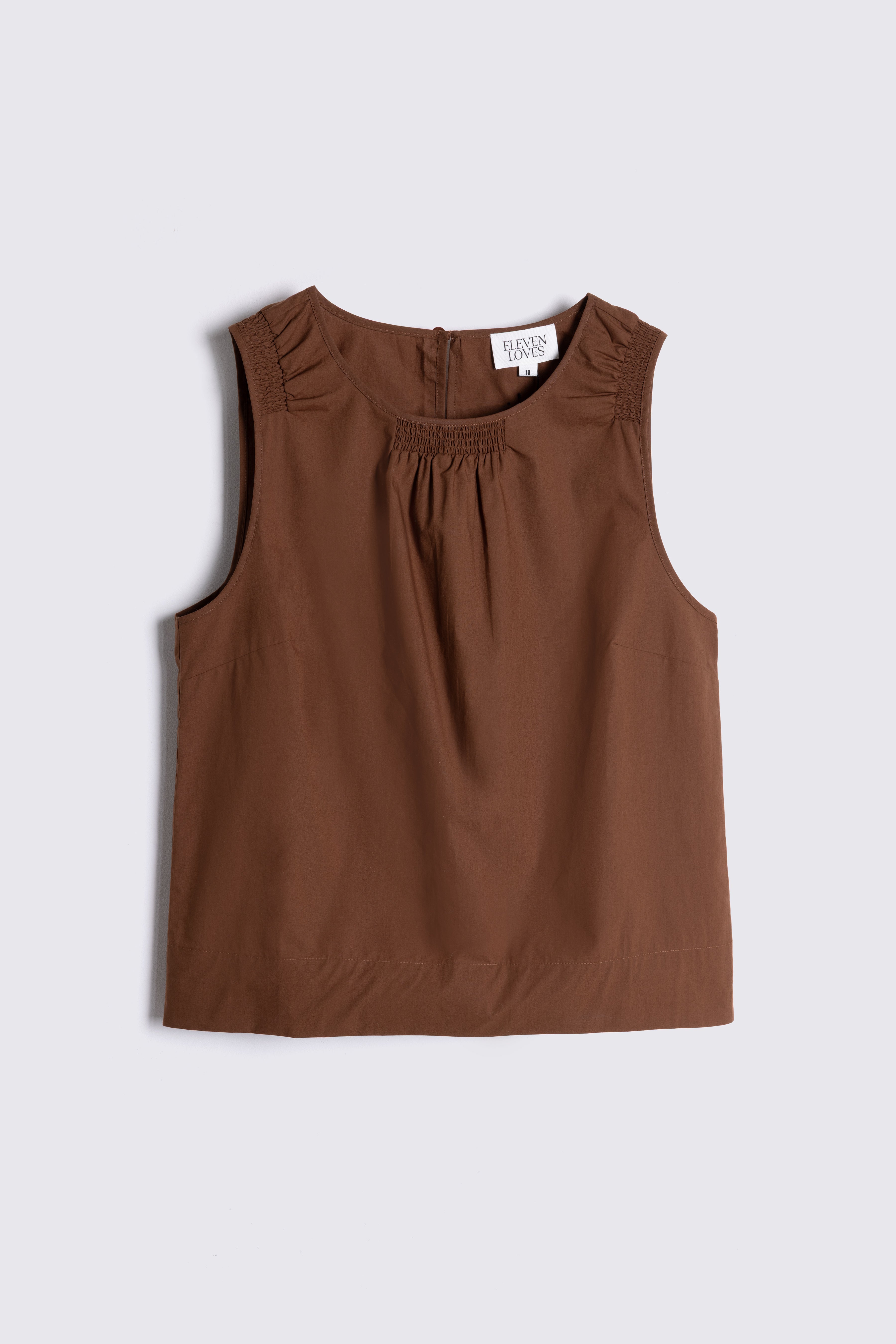 Sage Shell Top - Chocolate - Eleven Loves