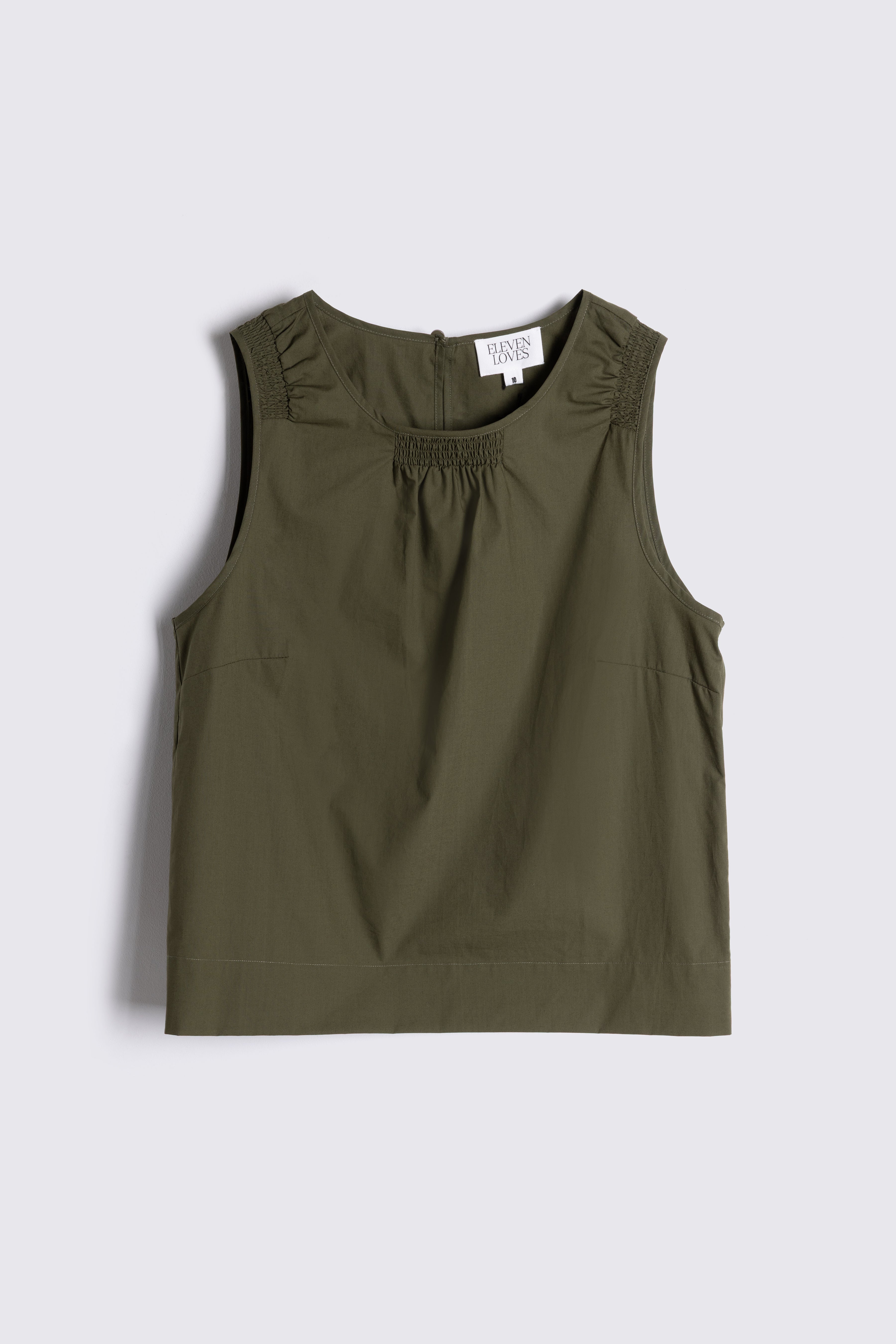 Sage Shell Top - Olive - Eleven Loves