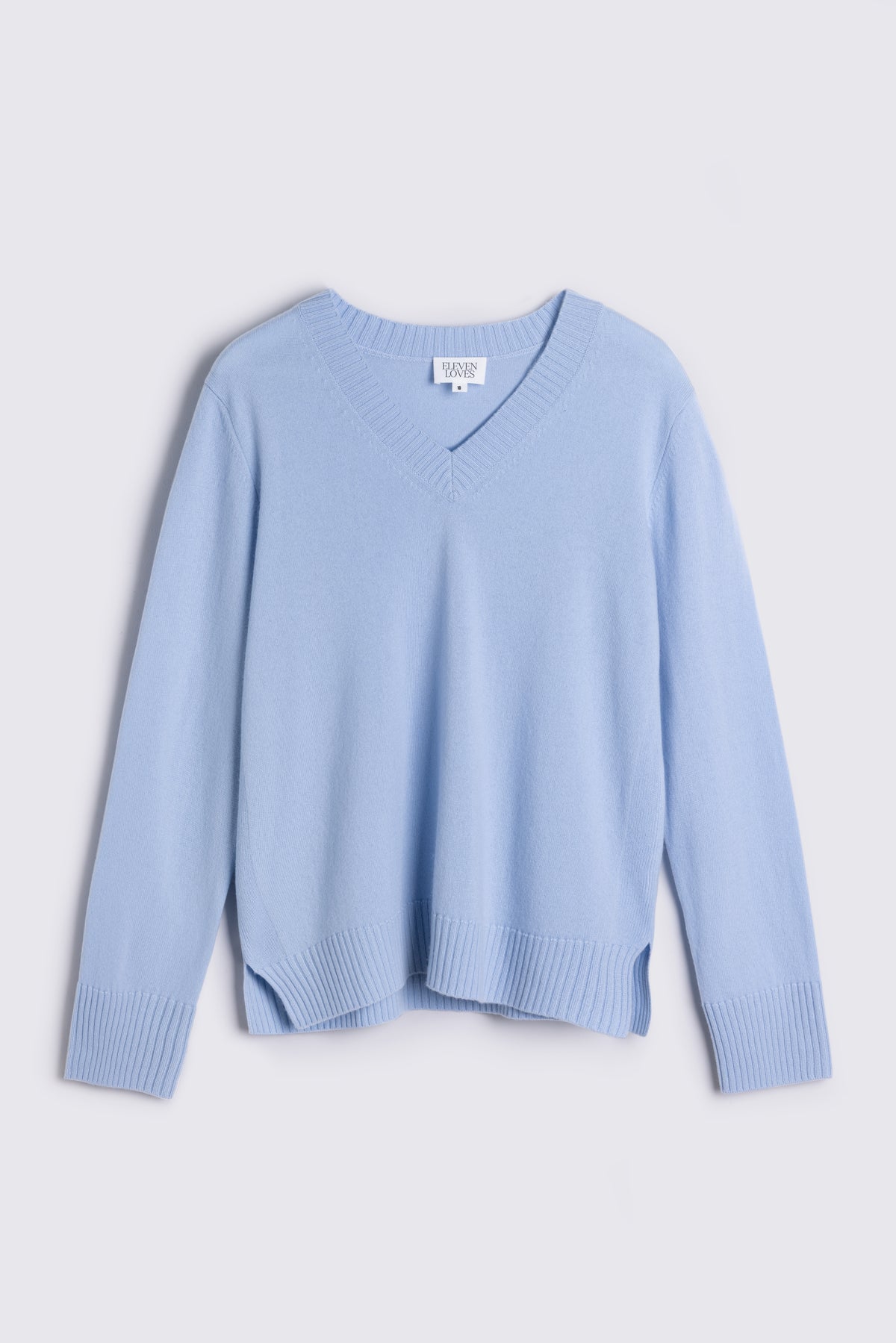 Nian V-Neck Cashmere Blend Jumper - Sky Blue