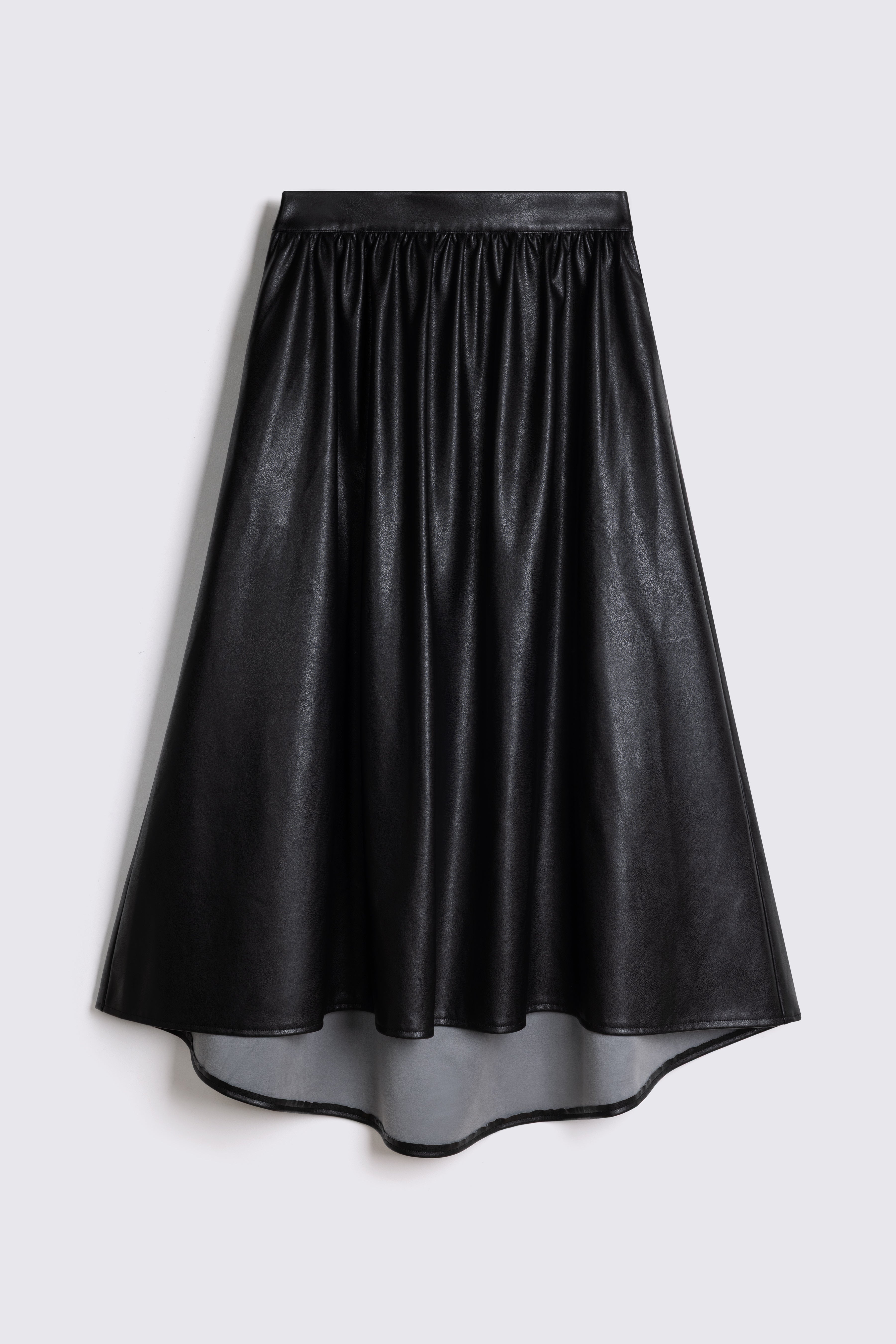 Delphine Faux Leather Skirt - Black