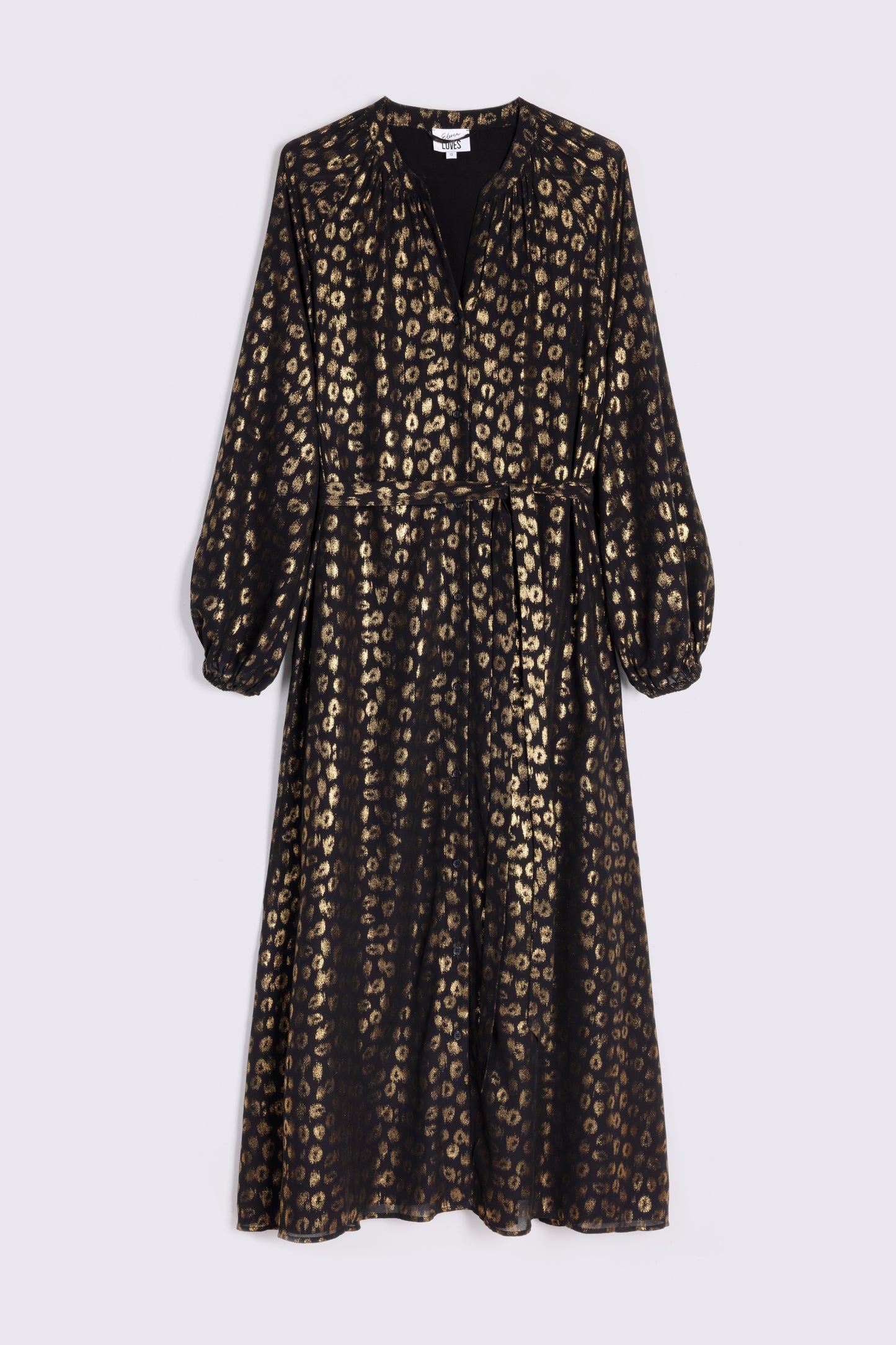 Laura Leopard Print Shirt Dress (Black/Gold)