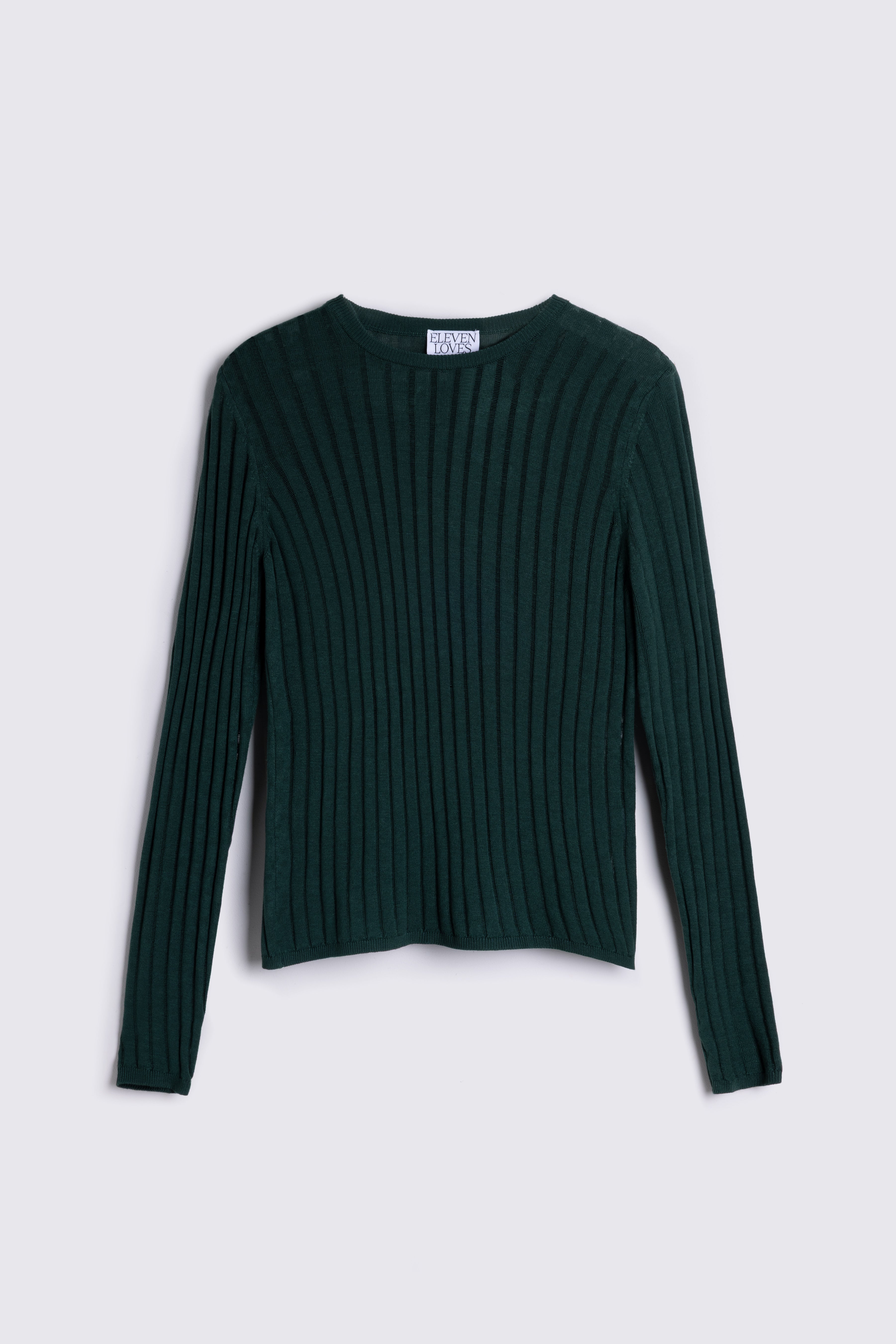 Iggy Sheer Rib Jumper - Bottle Green