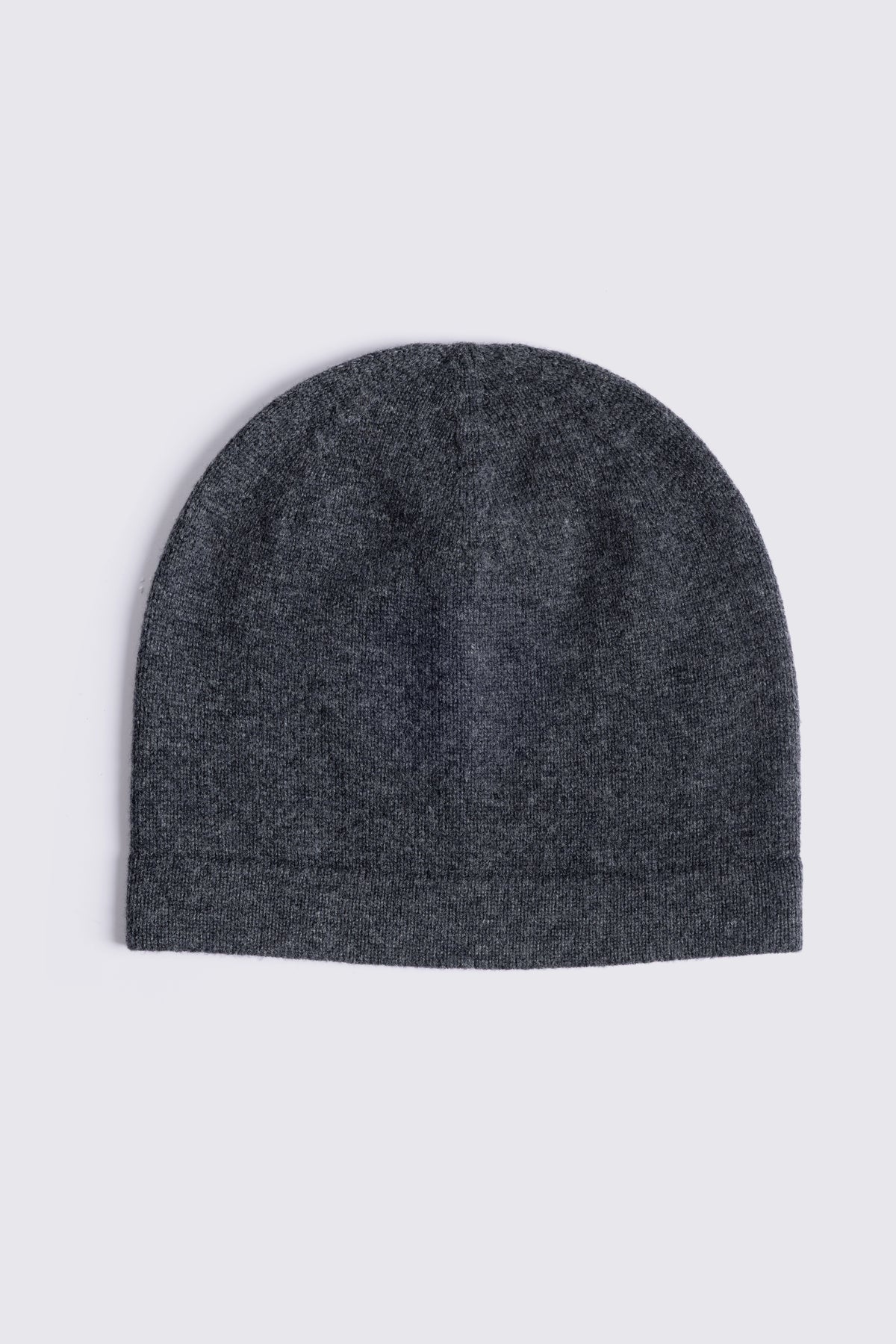 Zinnie cashmere blend beanie in charcoal laid flat