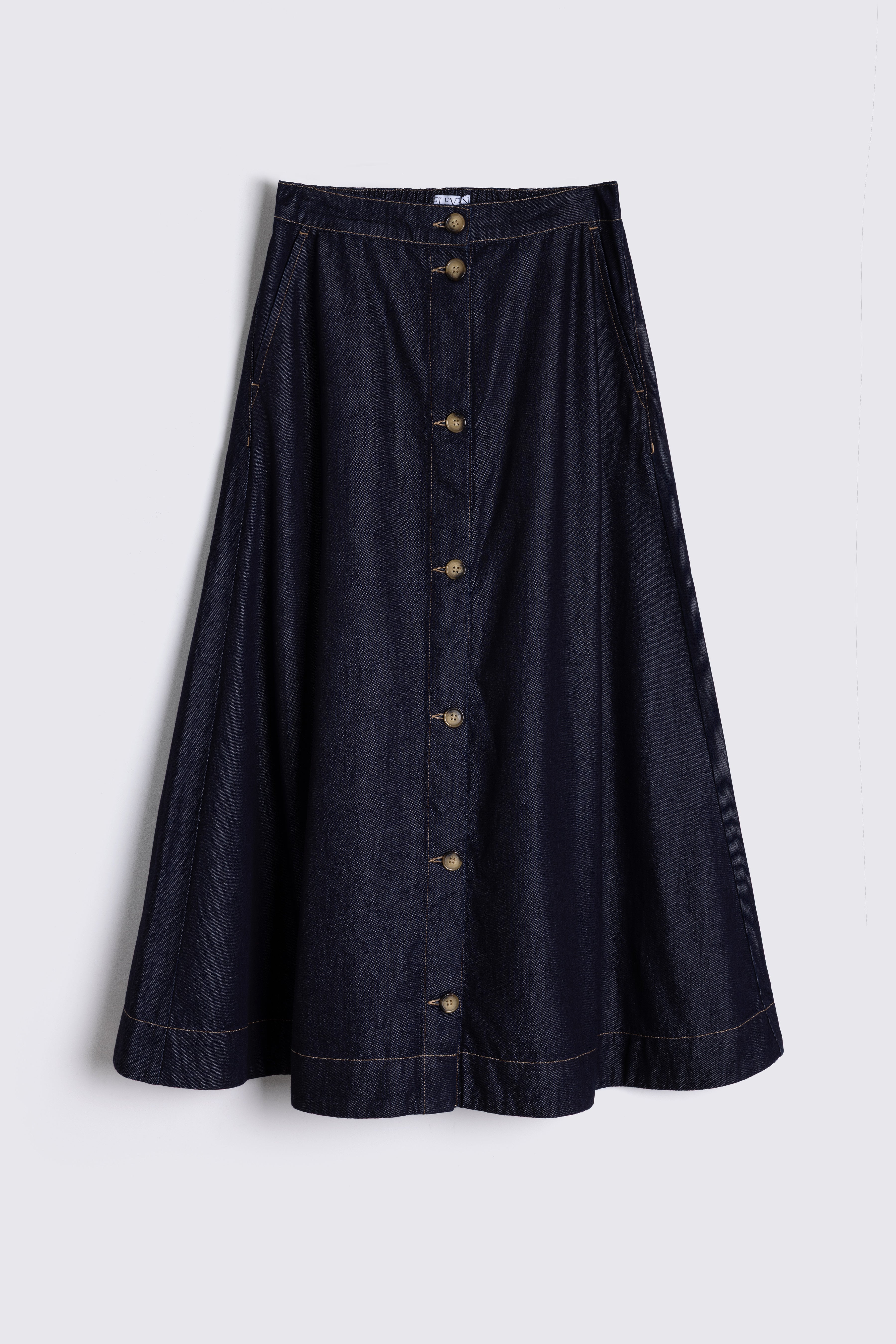 Imogen Denim Skirt - Dark Wash - Eleven Loves