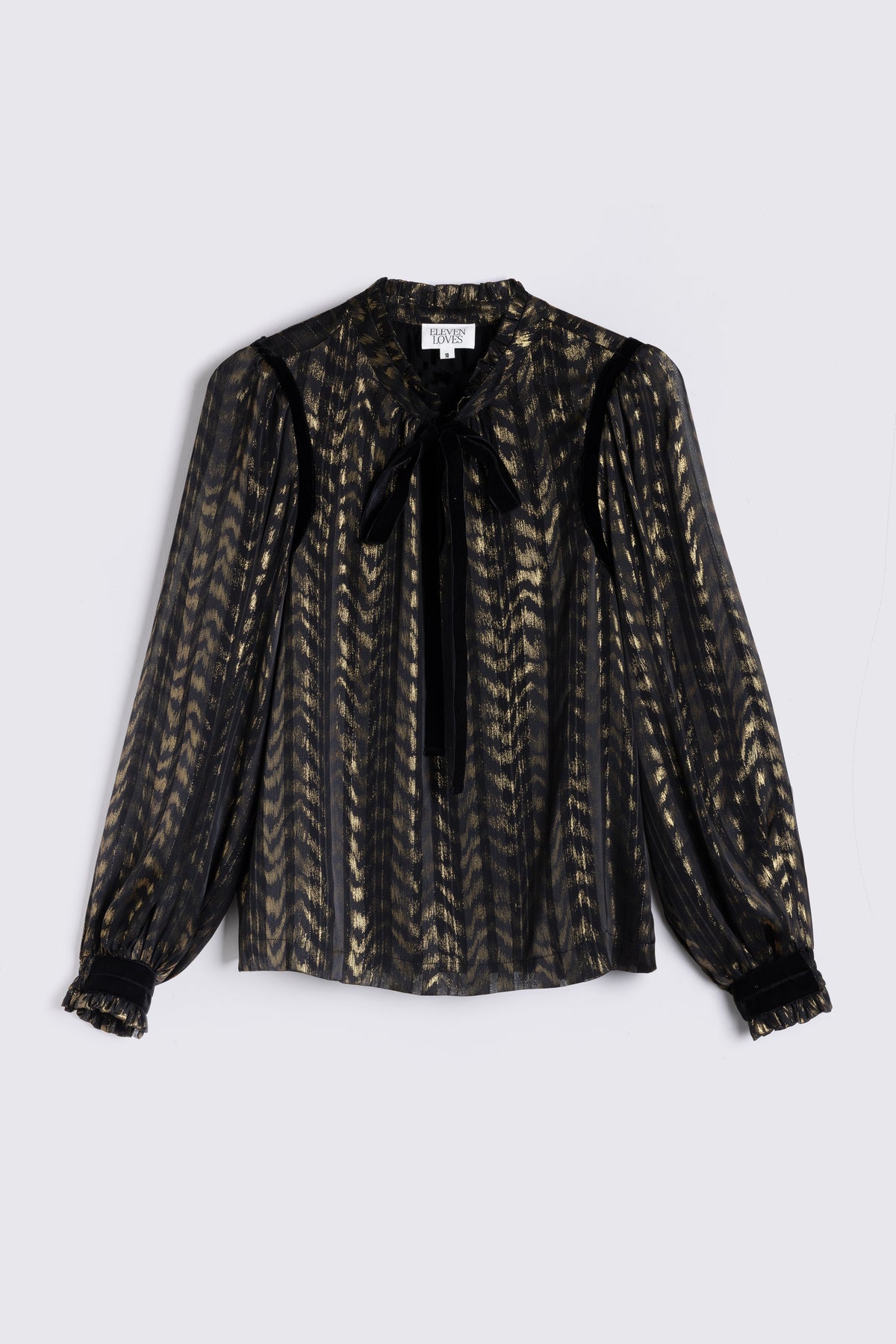 Jules Chevron Print Blouse - Gold/Black