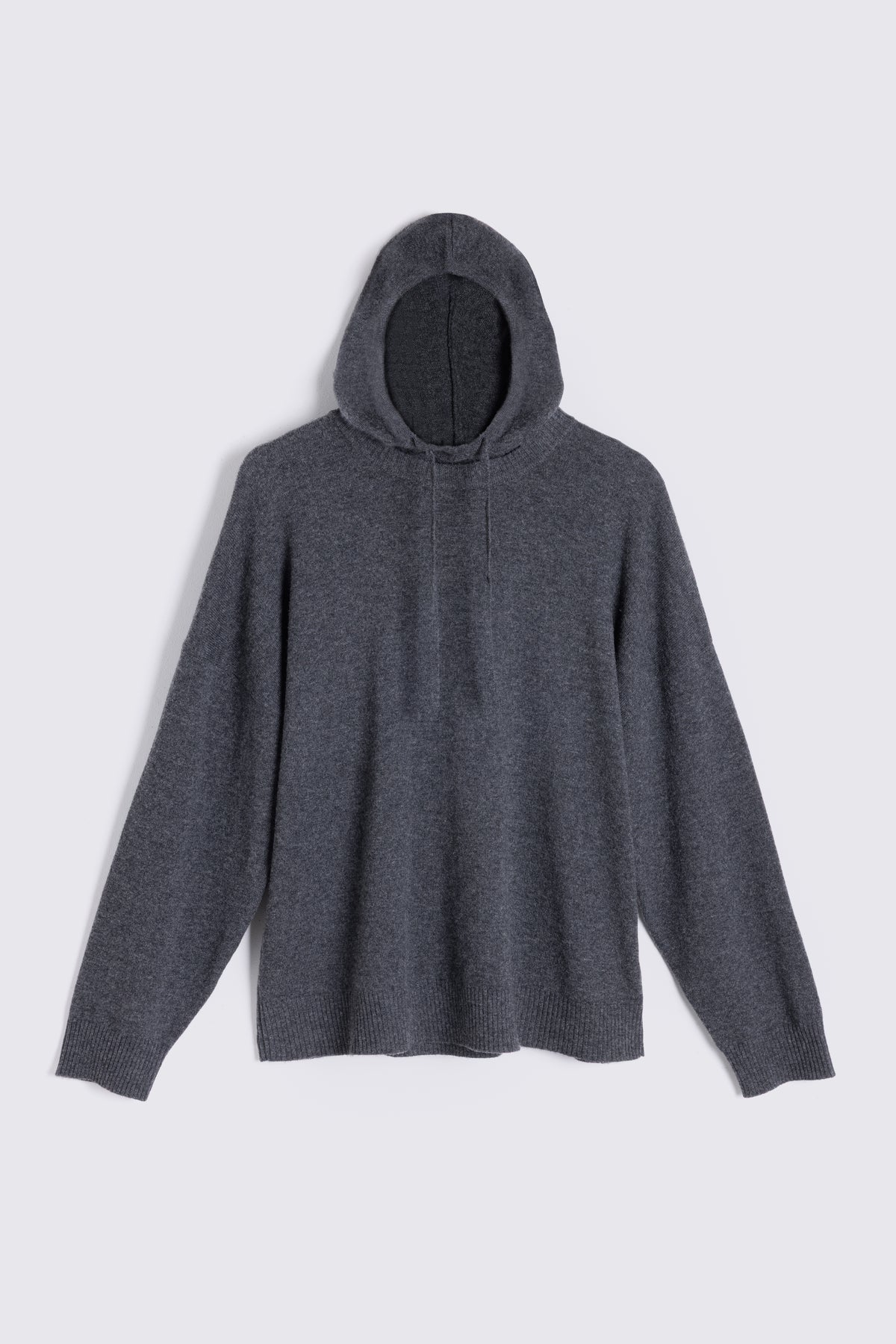 Charcoal hoodie, the Heidi cashmere blend hoodie with a detachable hood